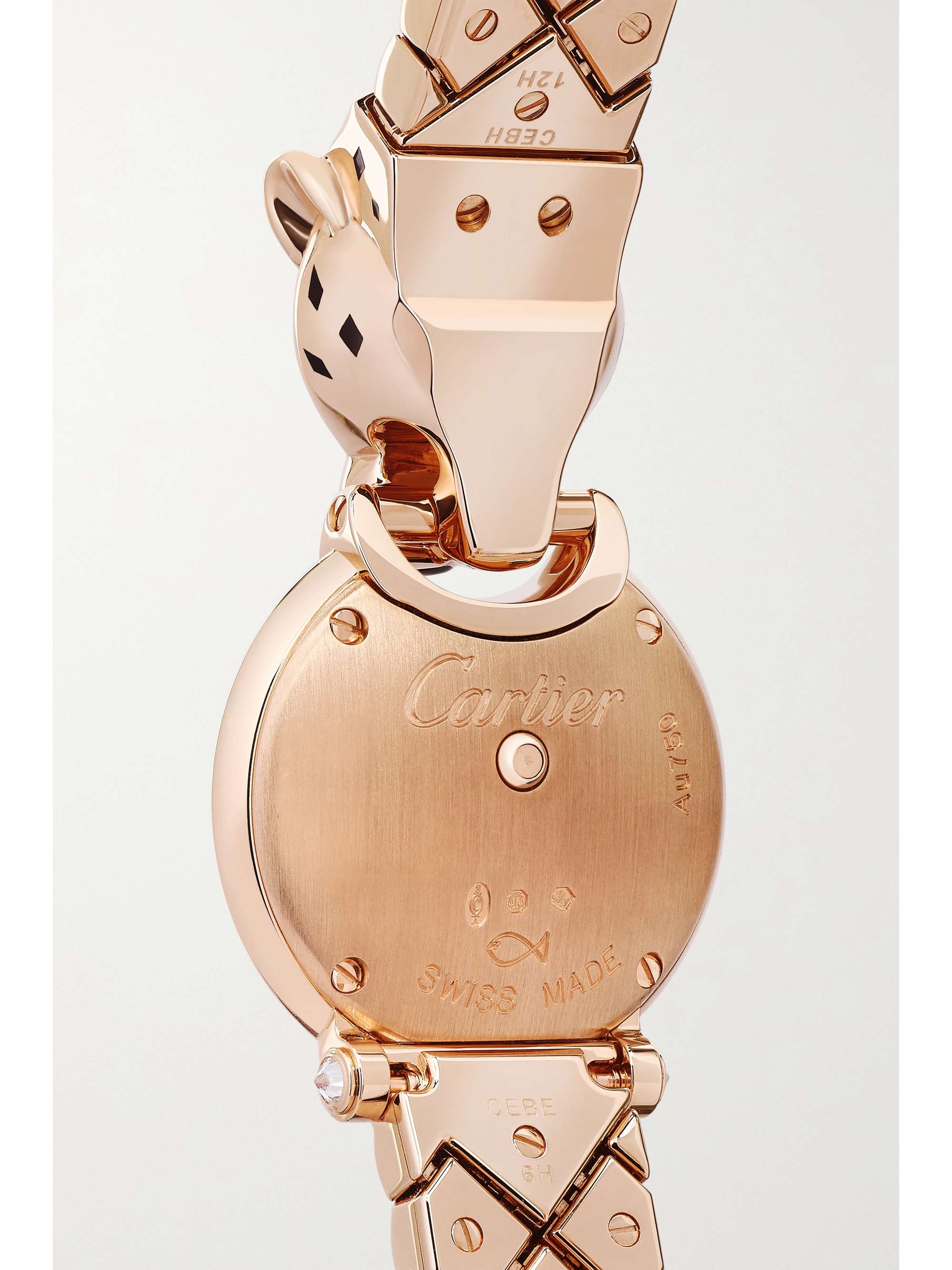 CARTIER Panthère de Cartier 23.6mm small 18-karat rose gold, lacquer, diamond and tsavorite watch