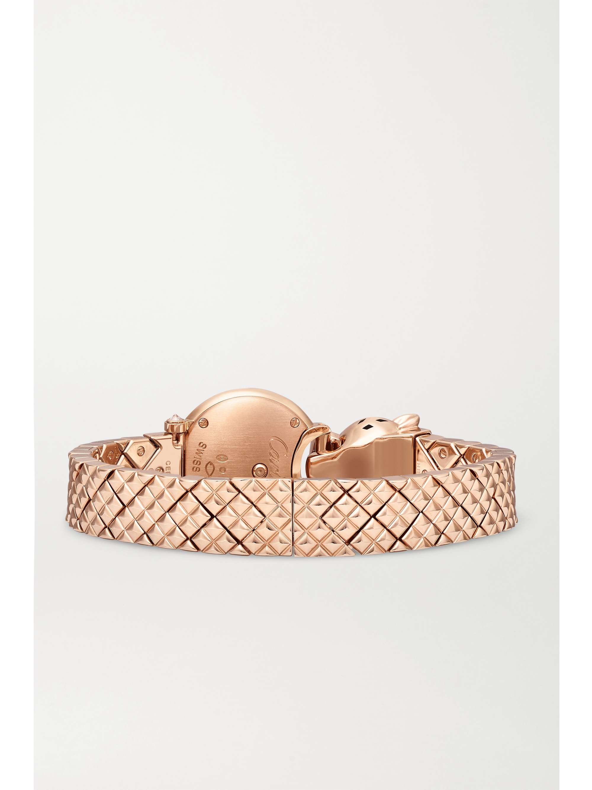 CARTIER Panthère de Cartier 23.6mm small 18-karat rose gold, lacquer, diamond and tsavorite watch