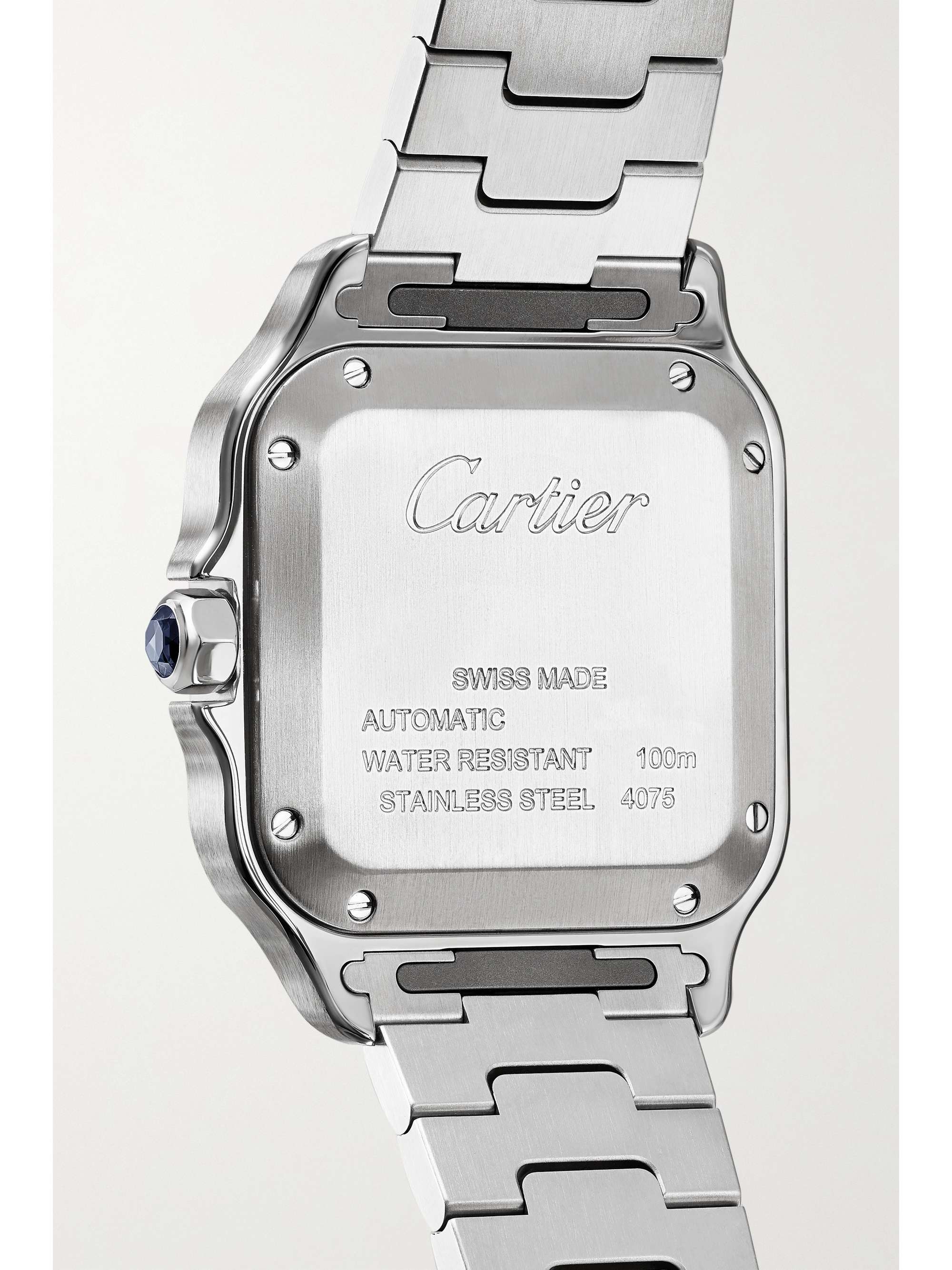 CARTIER Santos de Cartier automatic 35.1mm stainless steel and diamond watch