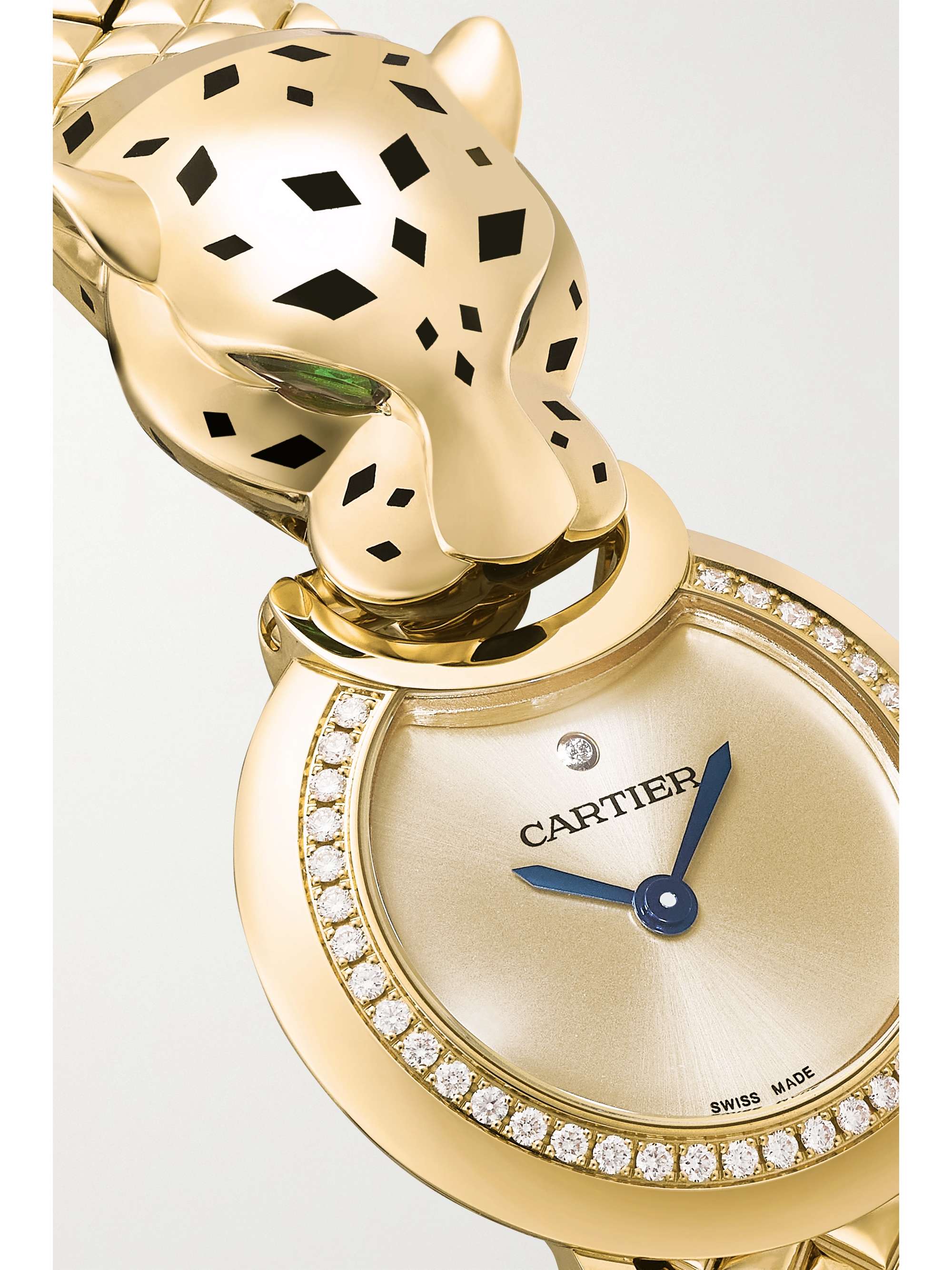 CARTIER Panthère de Cartier kleine 23,6 mm Uhr aus 18 Karat Roségold, Lack, Diamanten und Tsavoriten