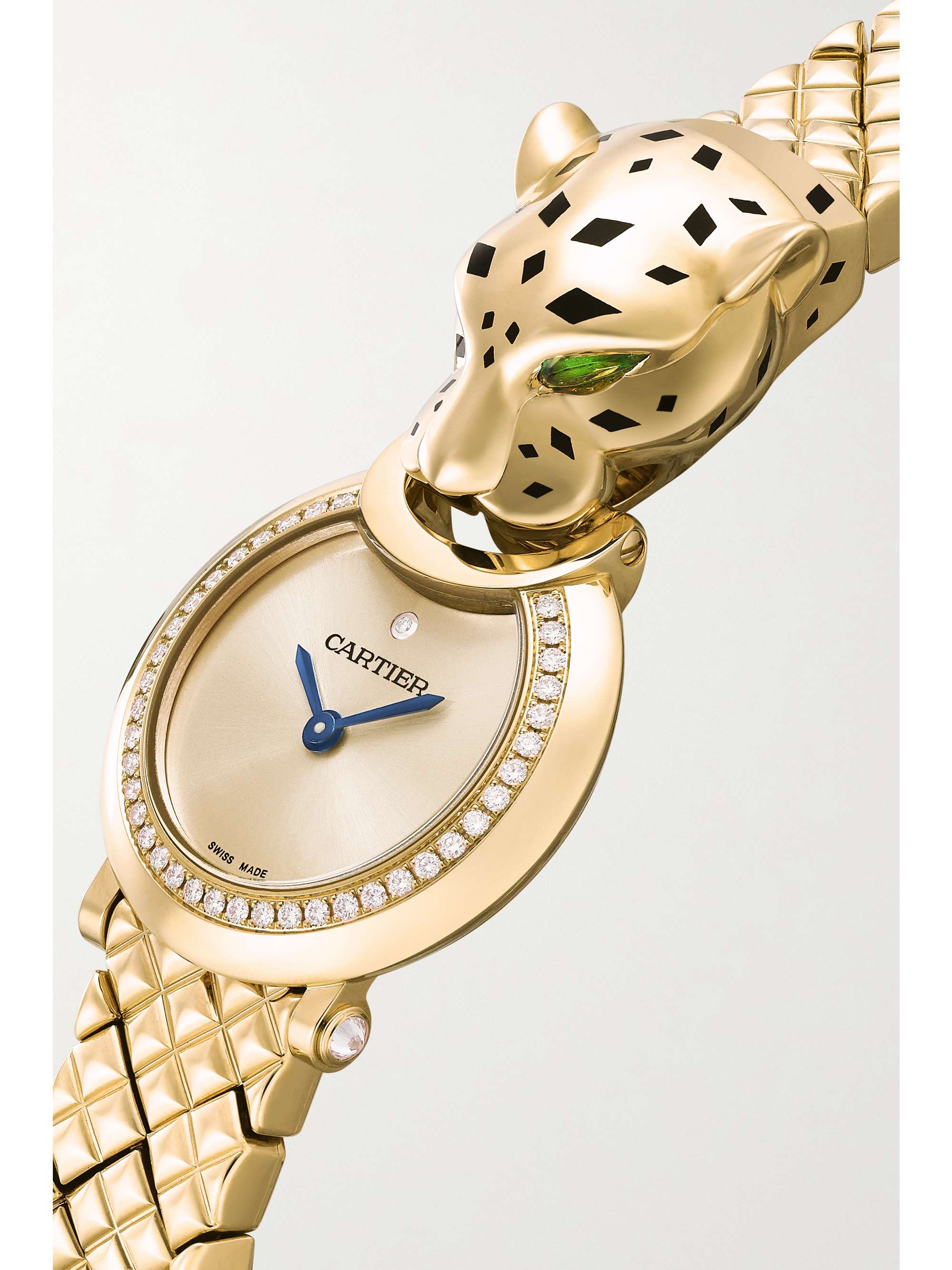 CARTIER Panthère de Cartier kleine 23,6 mm Uhr aus 18 Karat Roségold, Lack, Diamanten und Tsavoriten