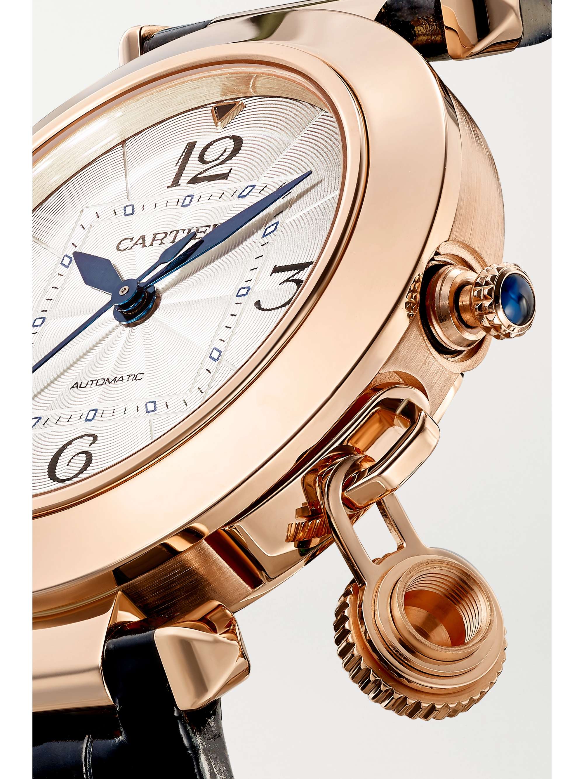 CARTIER Pasha de Cartier Automatic 35mm 18-karat rose gold and alligator watch