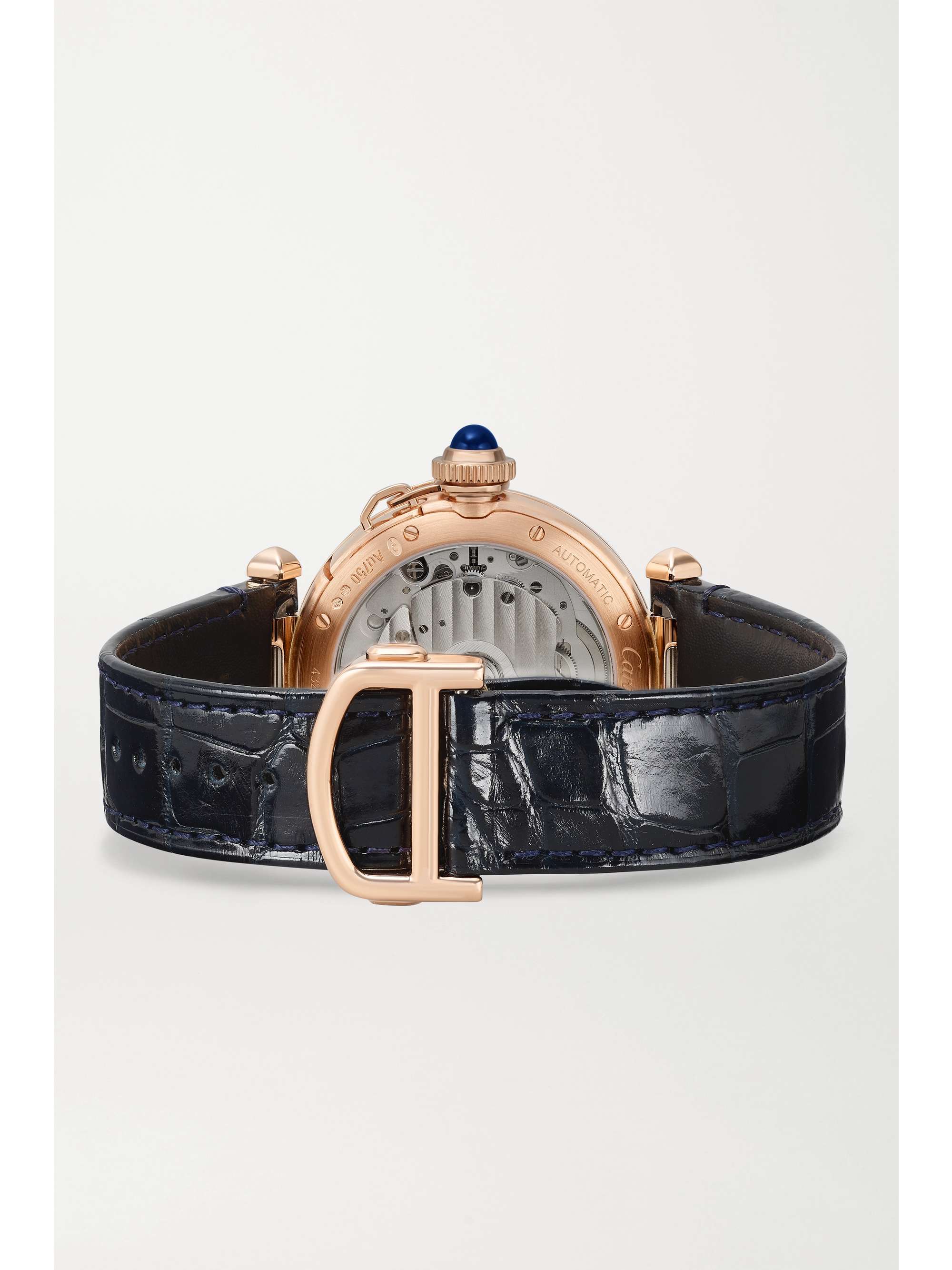 CARTIER Pasha de Cartier Automatic 35mm 18-karat rose gold and alligator watch