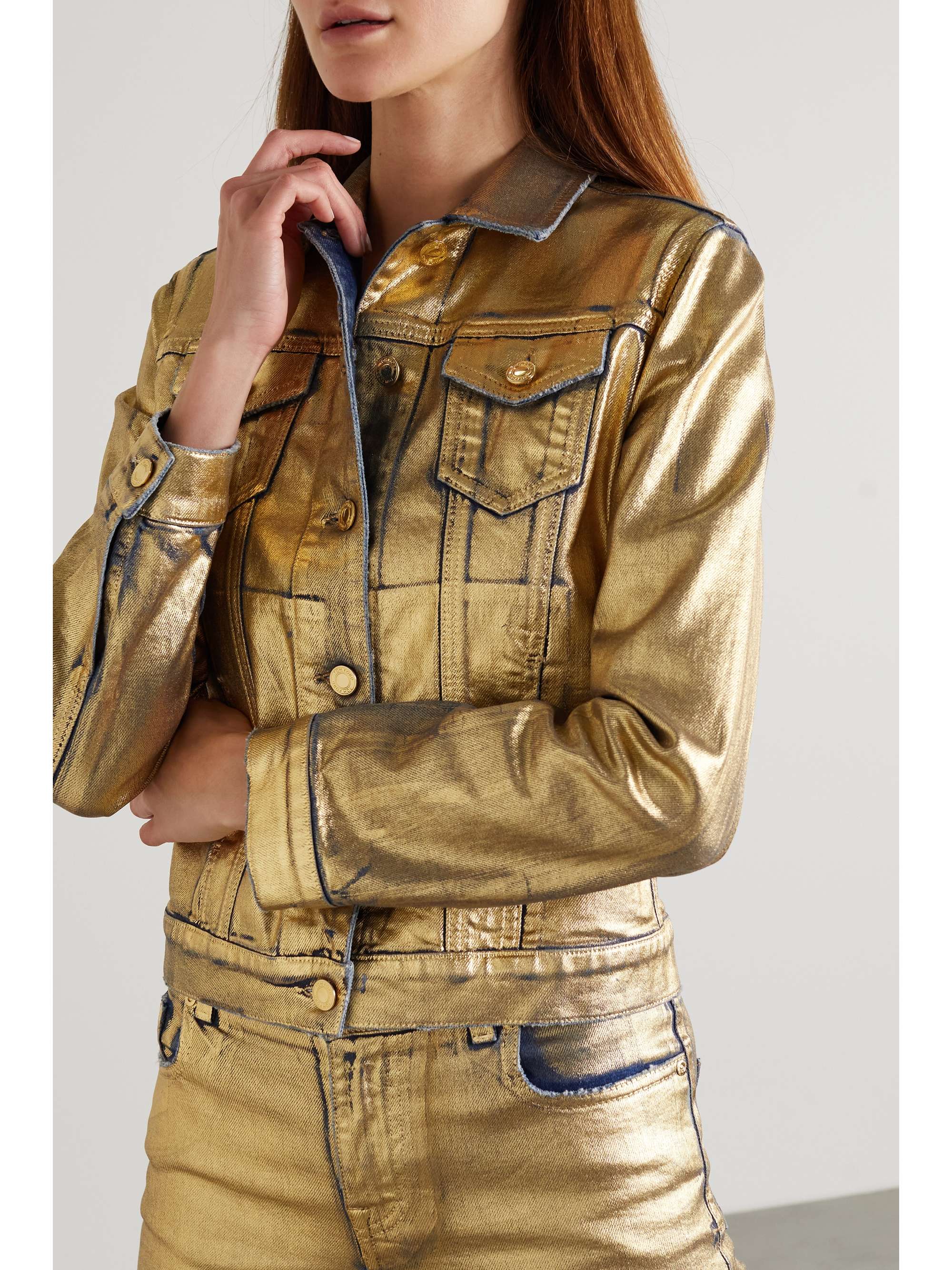 coated denim jacket womens