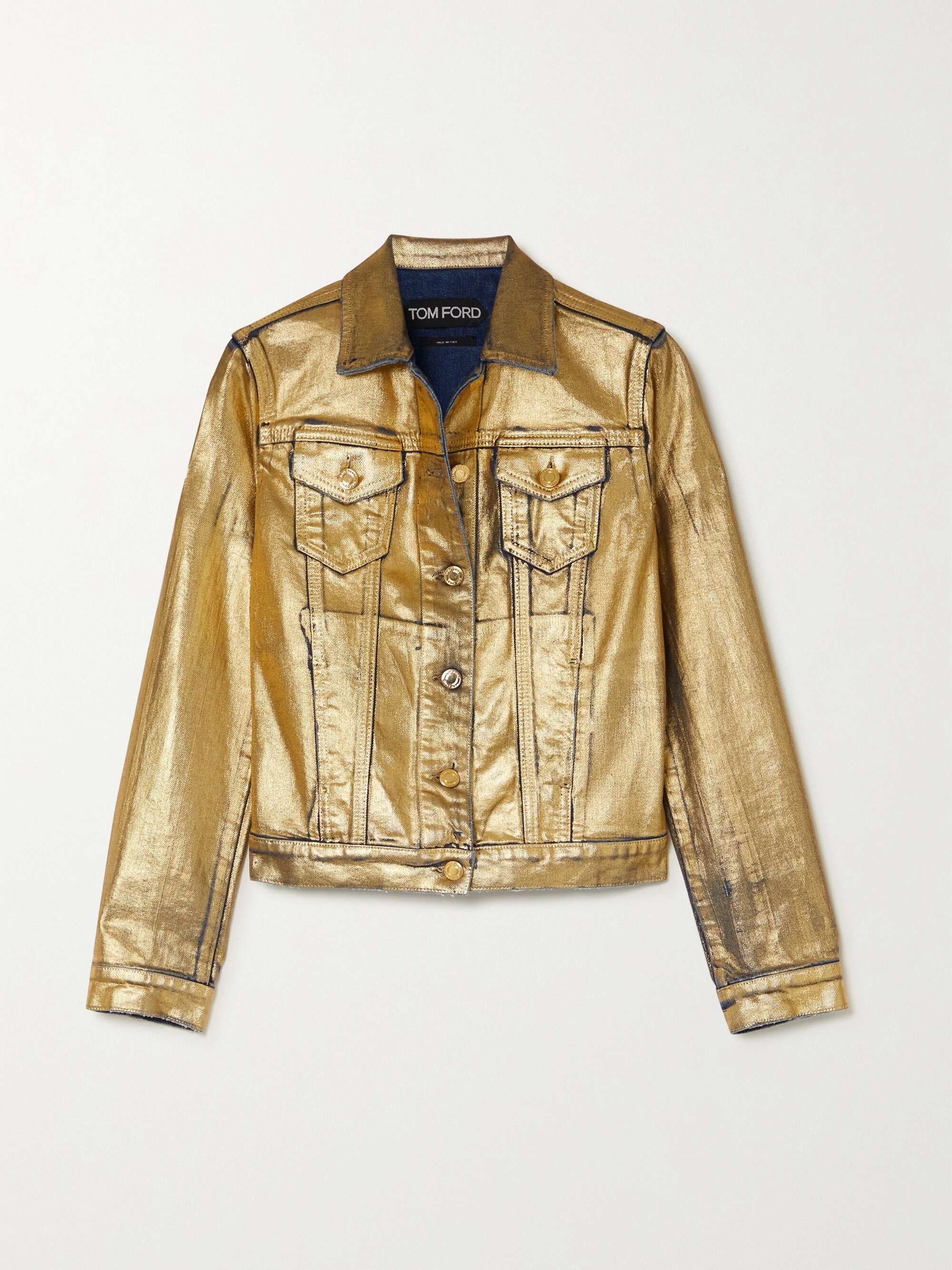 TOM FORD Metallic coated-denim jacket | NET-A-PORTER