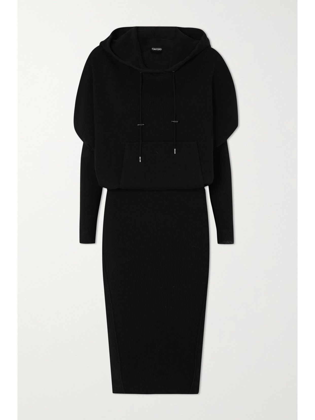 Hooded Ribbed Cashmere-blend Dress