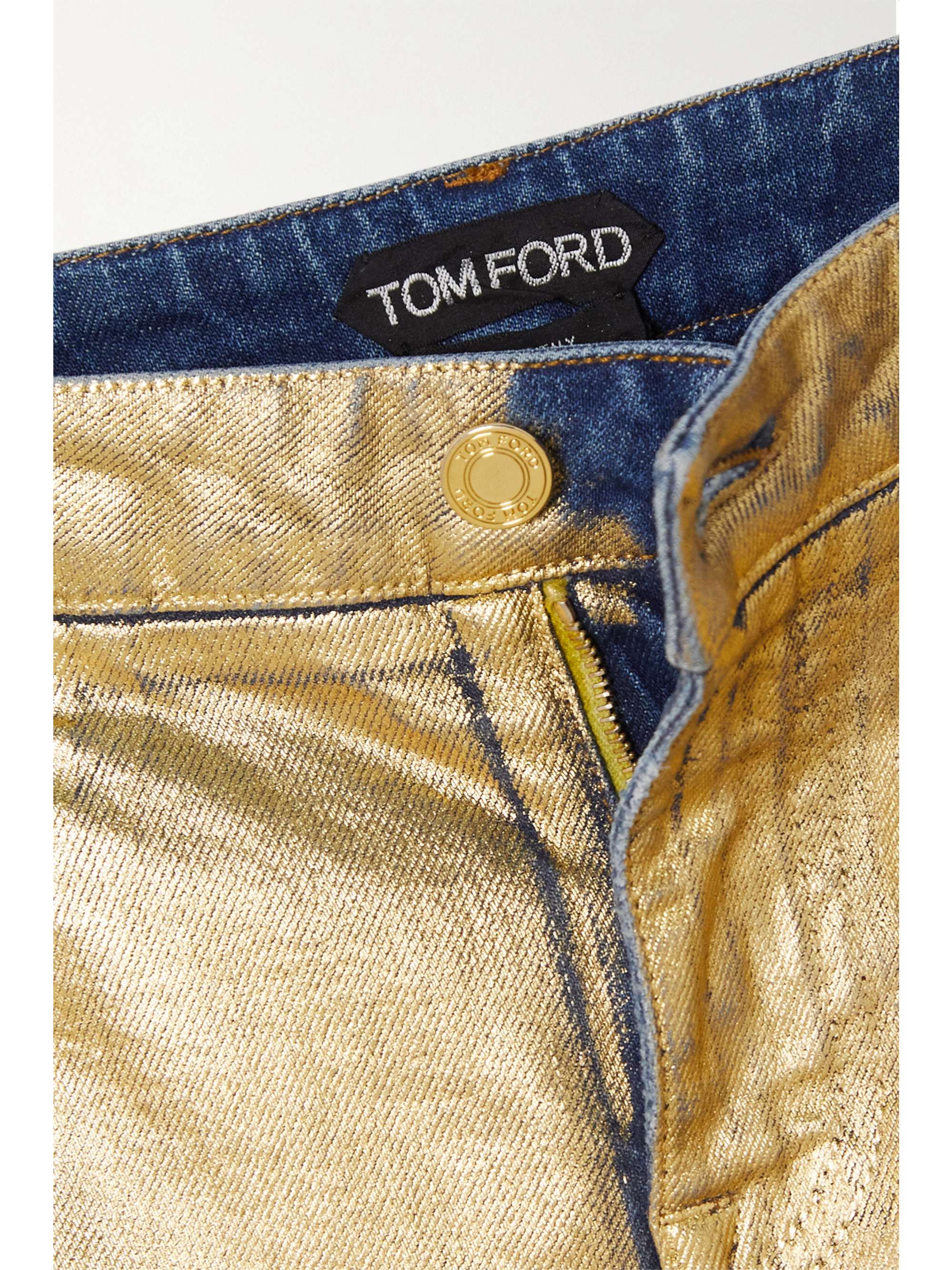 TOM FORD Metallic coated mid-rise skinny jeans