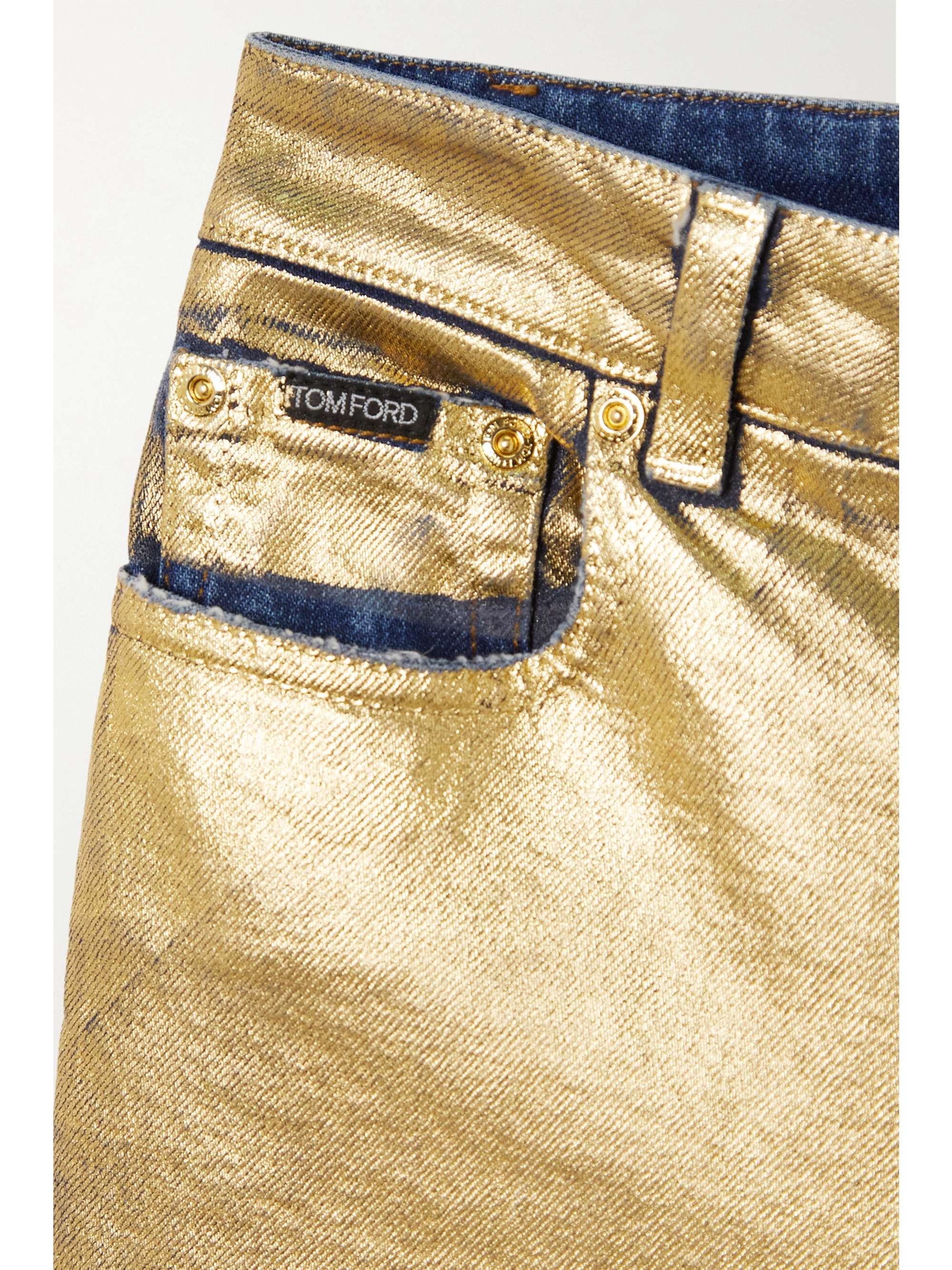 TOM FORD Metallic coated mid-rise skinny jeans