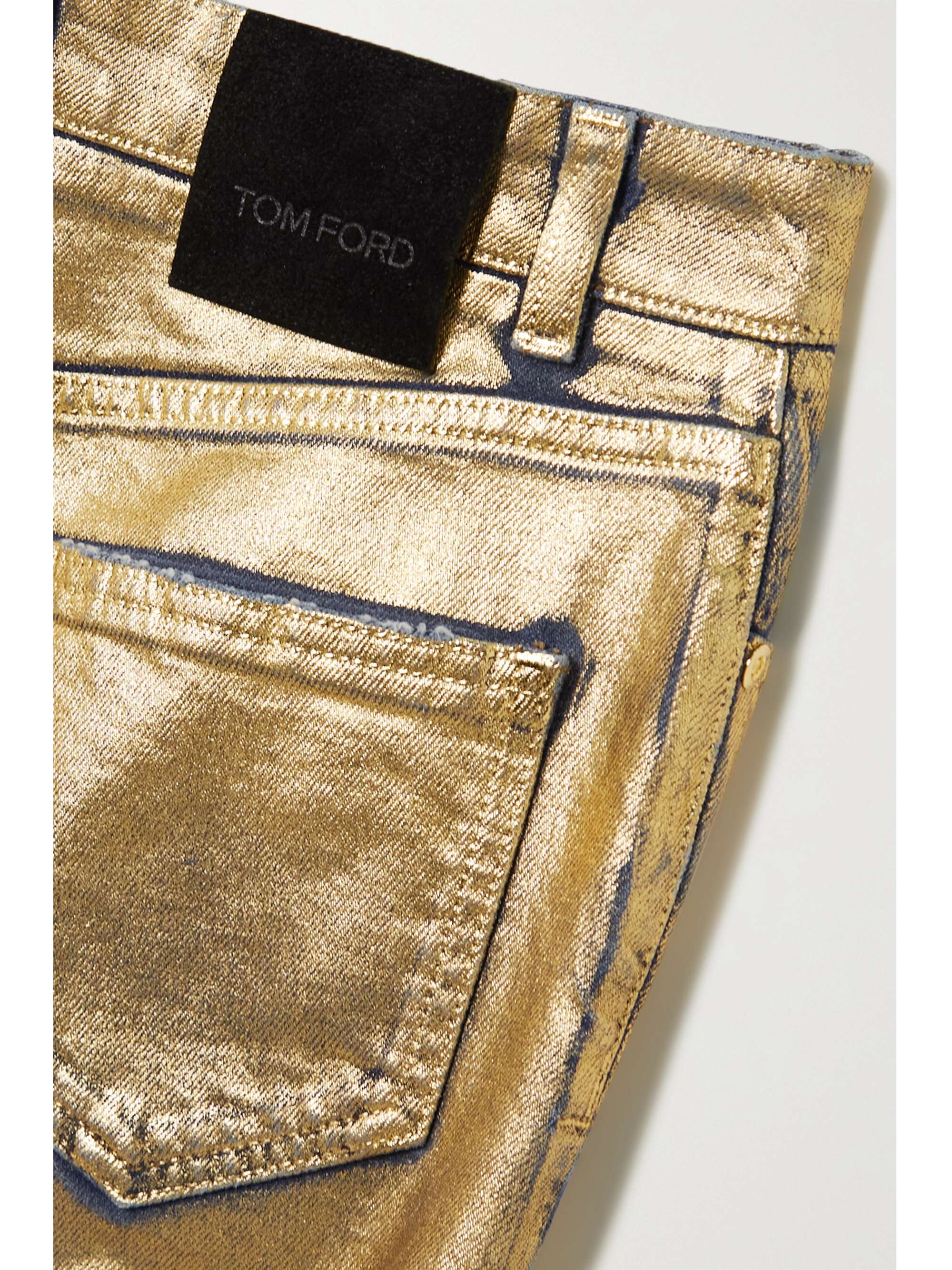 TOM FORD Metallic coated mid-rise skinny jeans