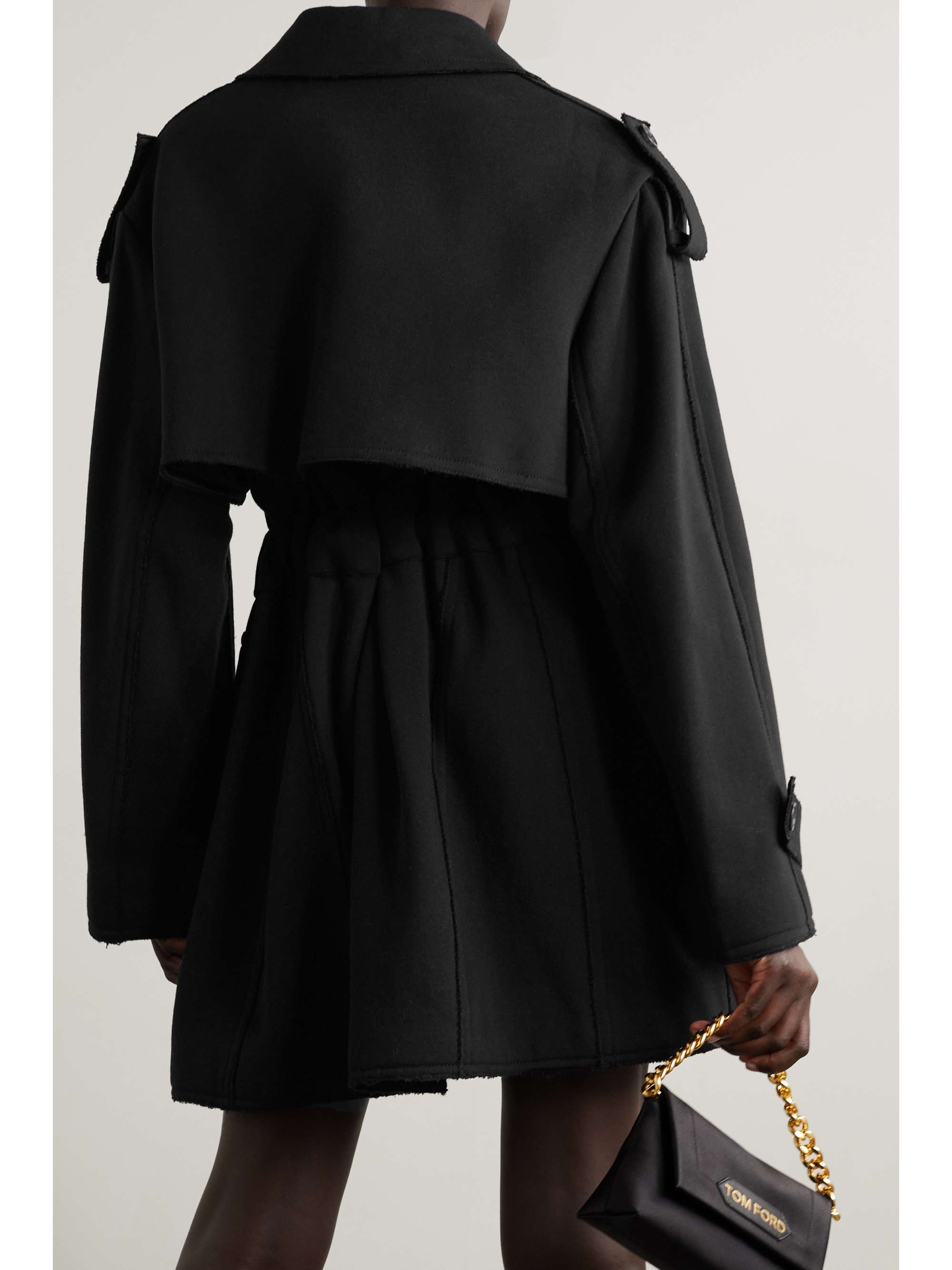 TOM FORD Belted frayed cotton-jersey trench coat