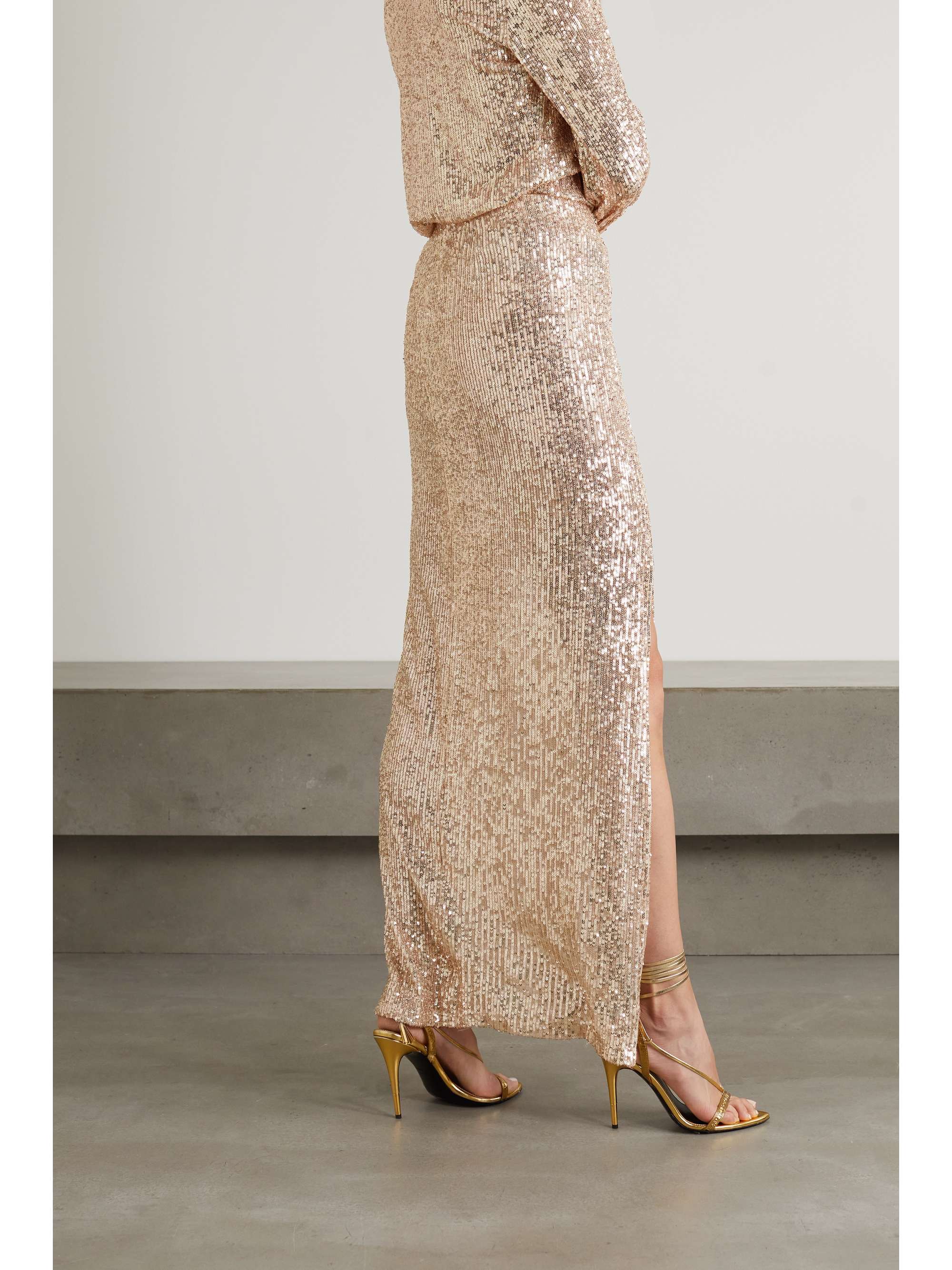 TOM FORD Sequined tulle maxi skirt
