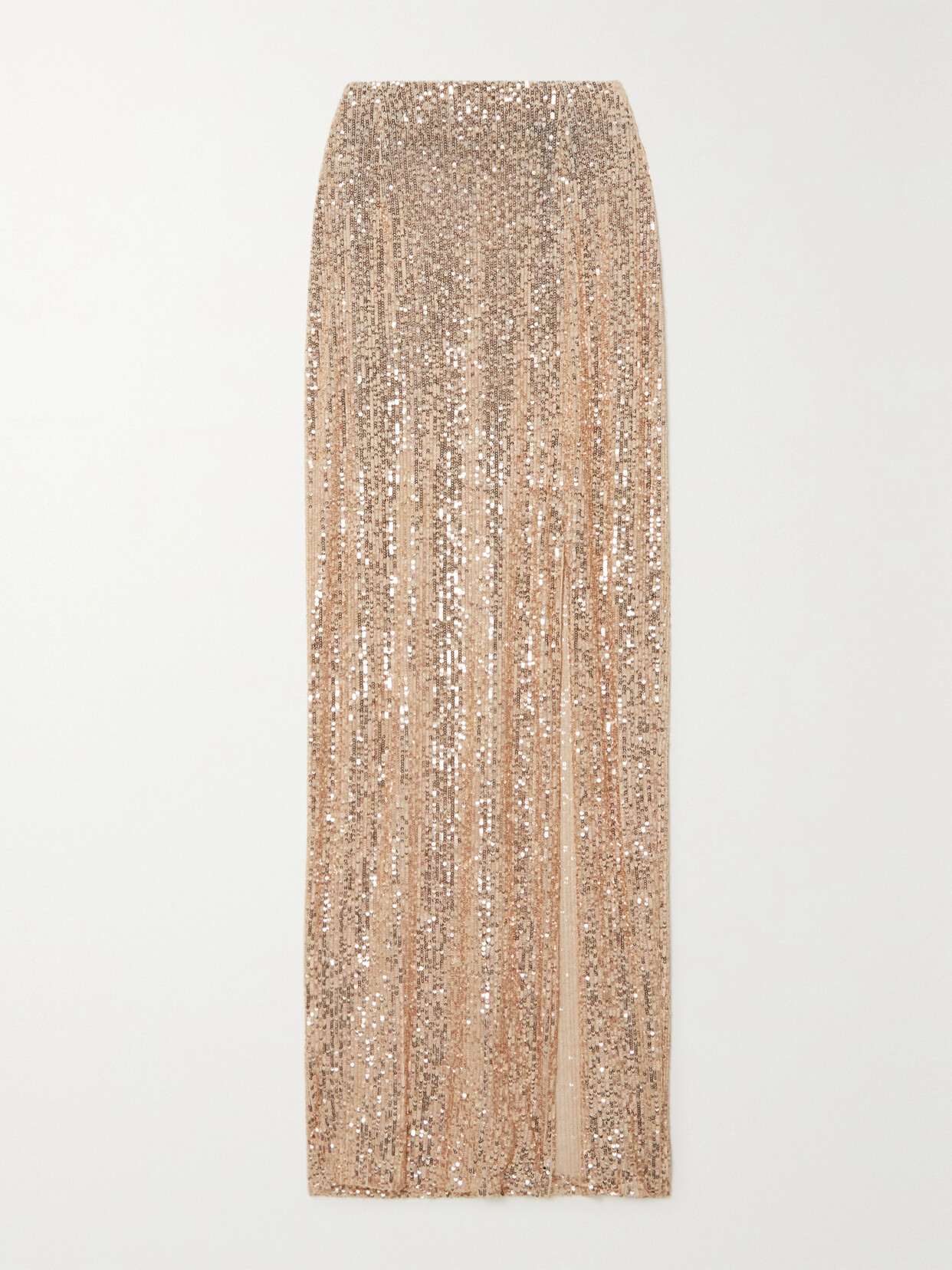 Tom Ford Sequined Tulle Maxi Skirt In Rose Gold