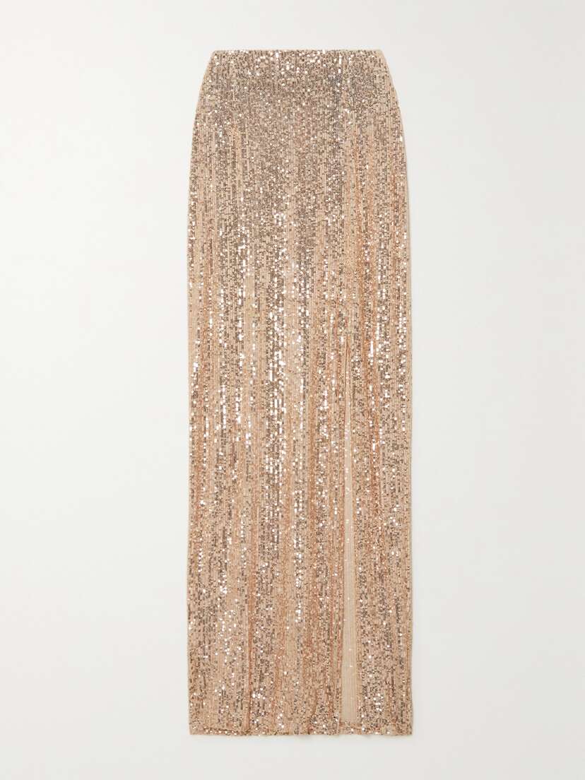 Tom Ford Sequined Tulle Maxi Skirt