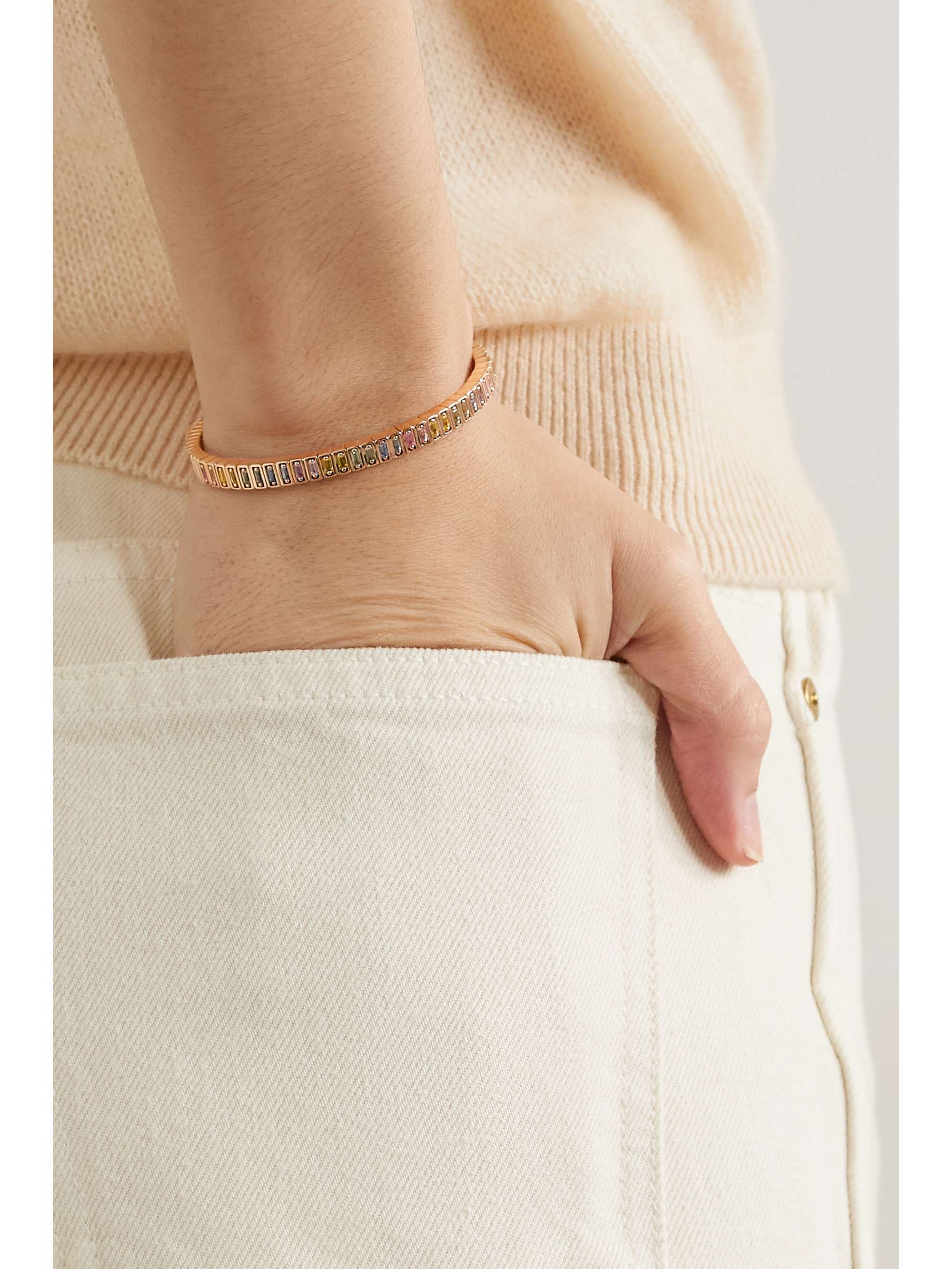 SUZANNE KALAN 18-karat rose gold sapphire cuff
