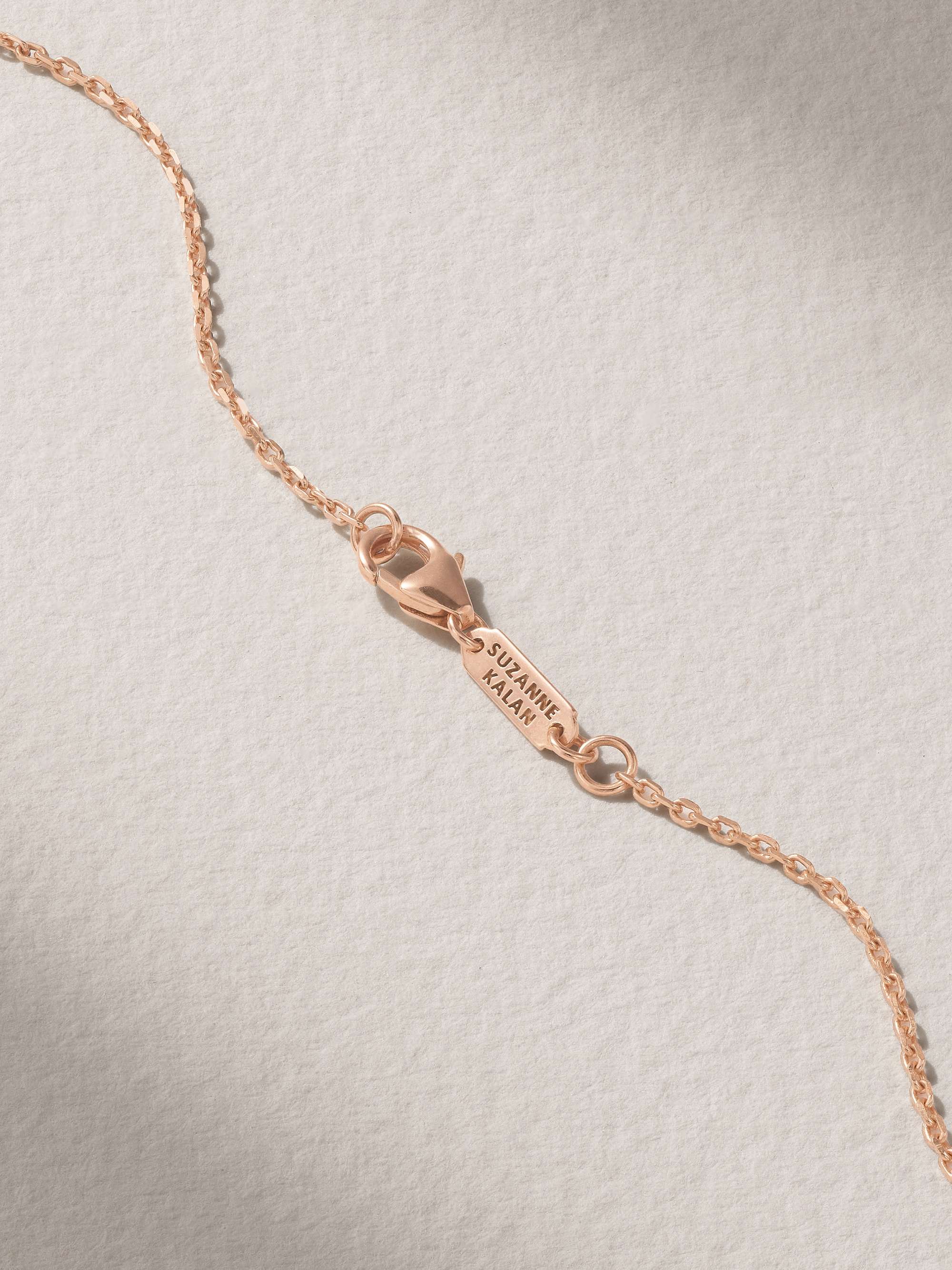 SUZANNE KALAN 18-karat rose gold, sapphire and diamond necklace