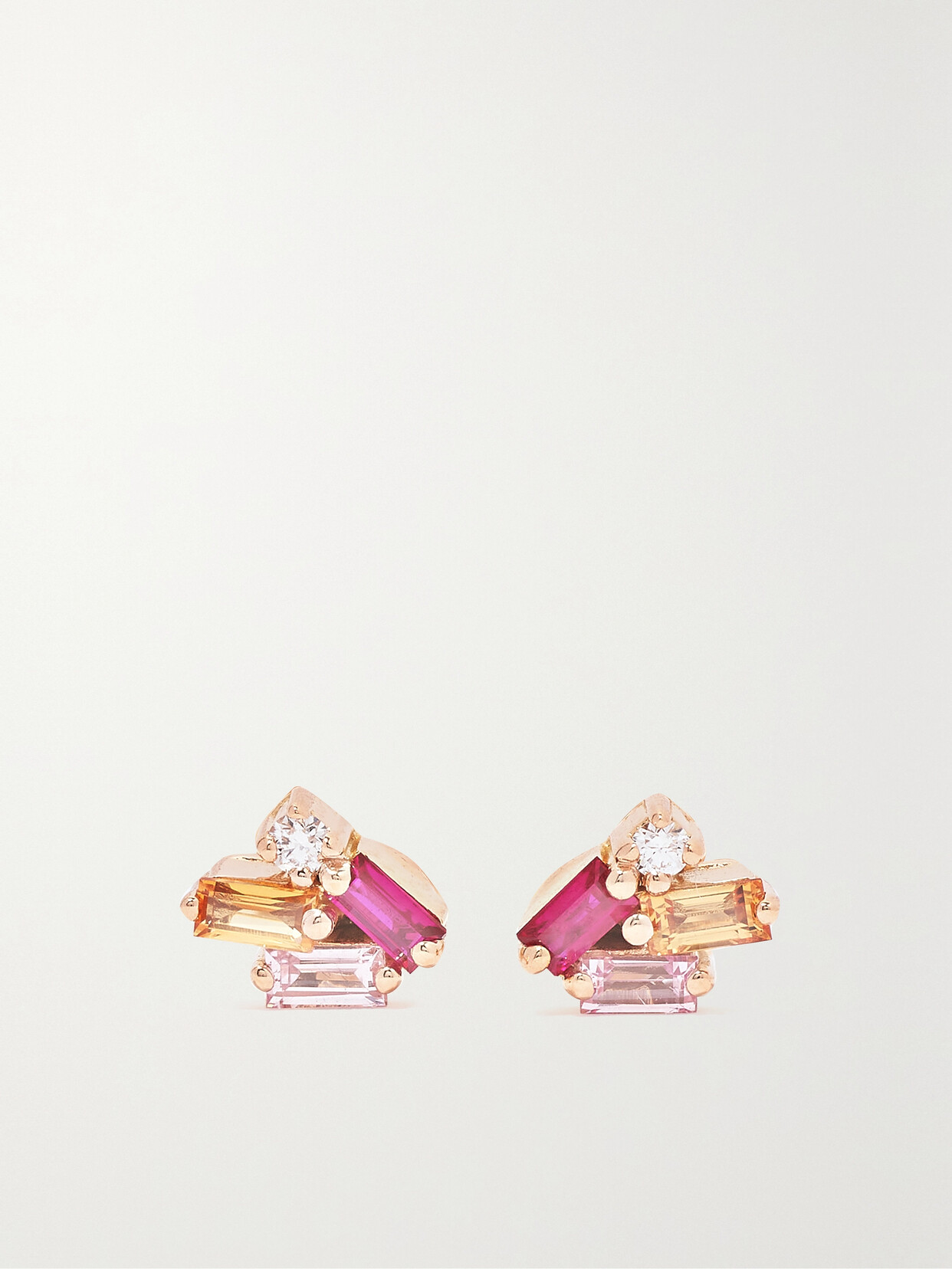 Suzanne Kalan 18-karat Rose  Sapphire And Diamond Earrings
