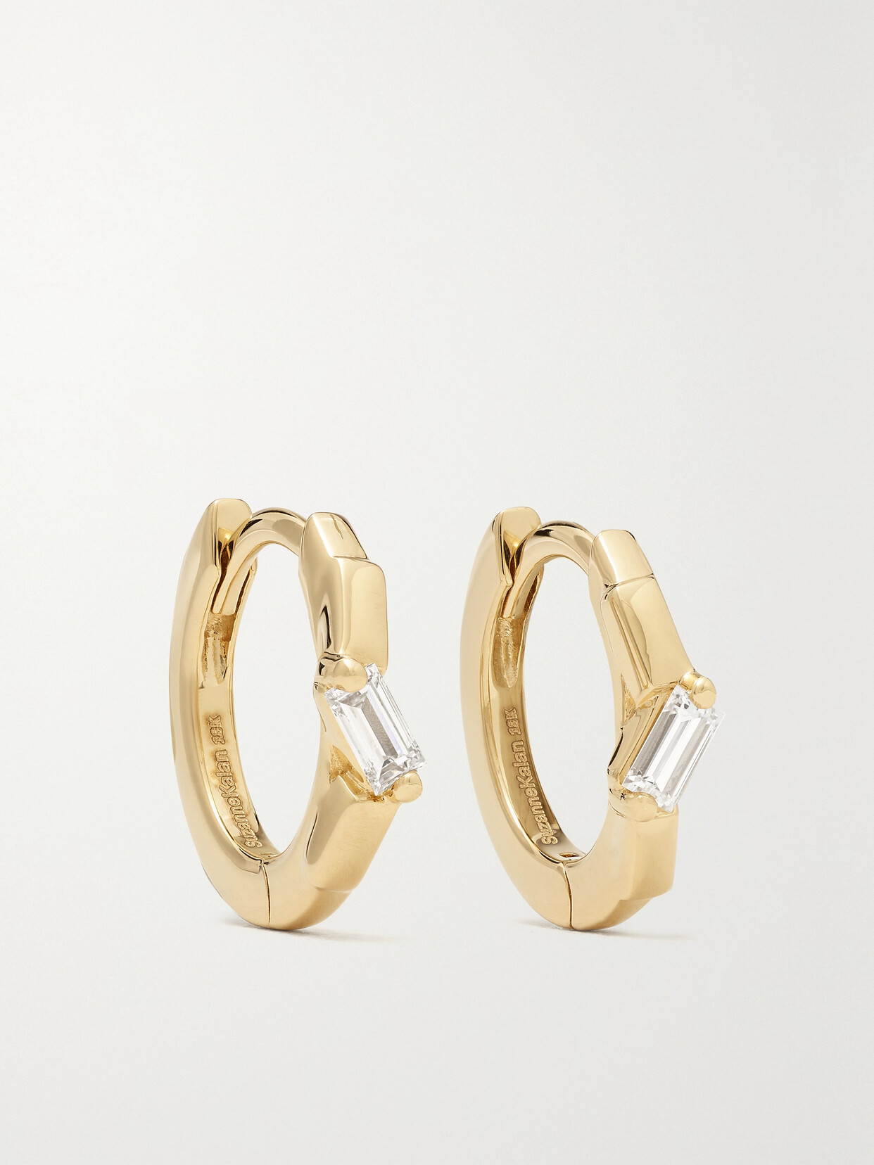 Suzanne Kalan 18-karat Gold Diamond Hoop Earrings