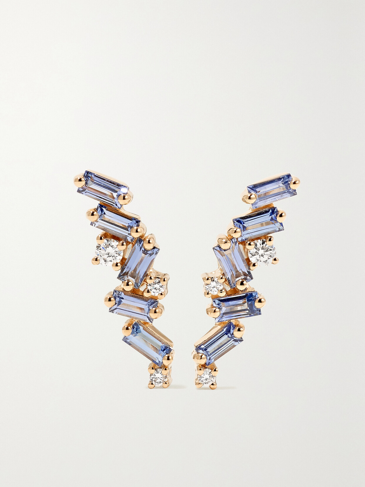 Suzanne Kalan 18-karat Gold, Sapphire And Diamond Earrings