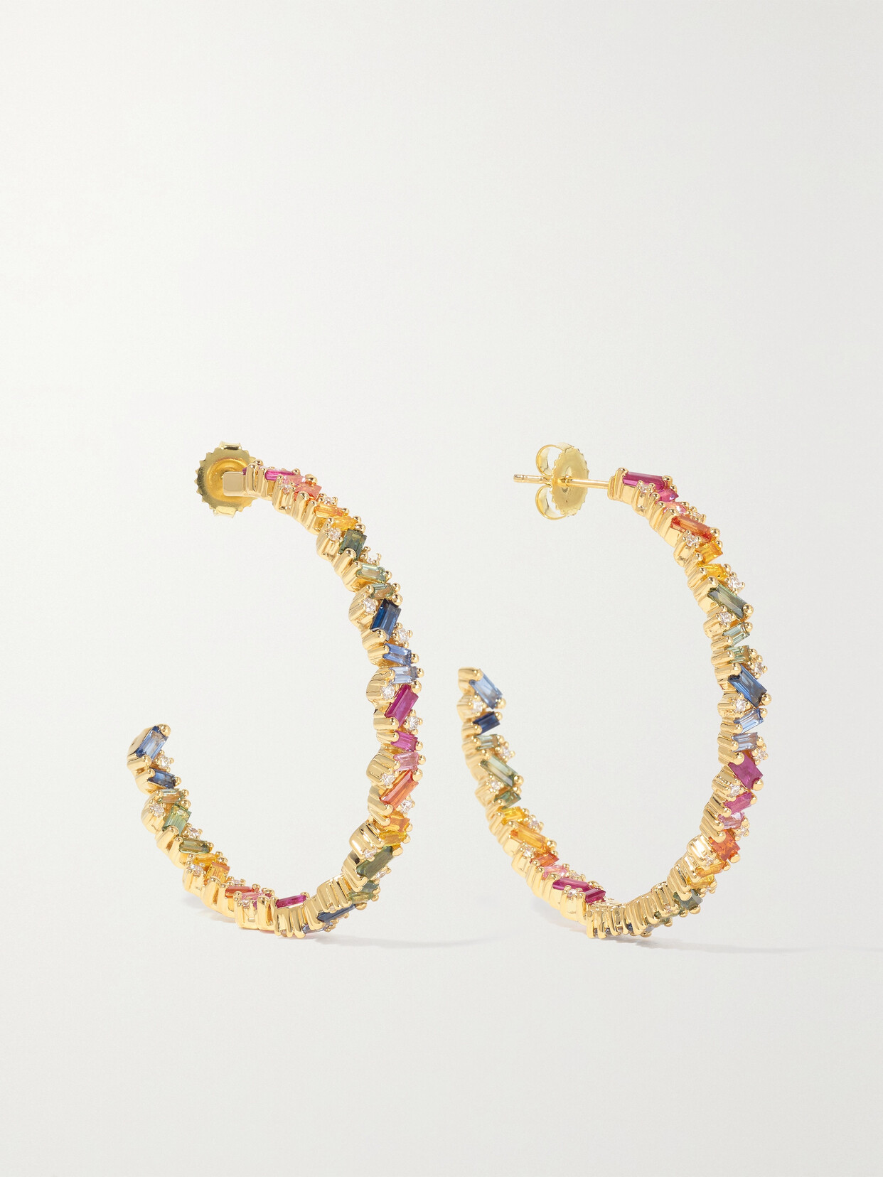Suzanne Kalan 18-karat , Diamond And Sapphire Hoop Earrings