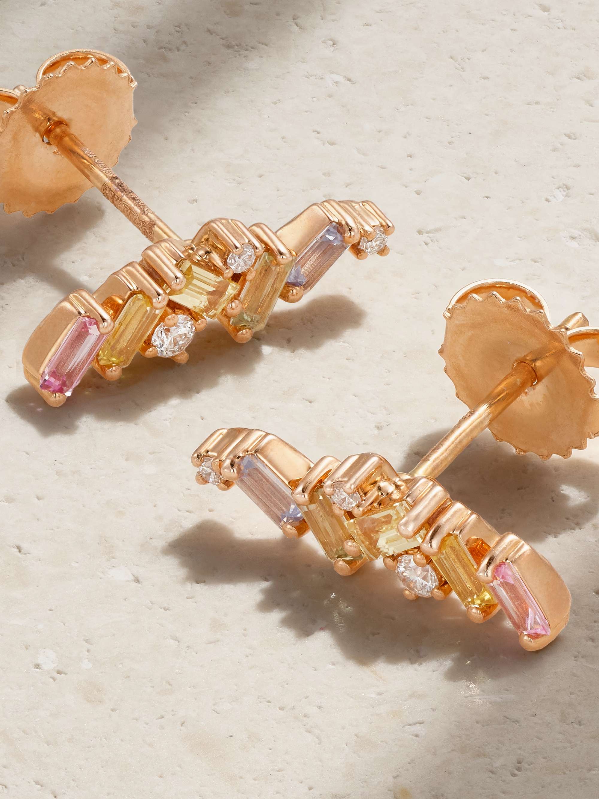 SUZANNE KALAN 18K 黄金、蓝宝石、钻石耳钉