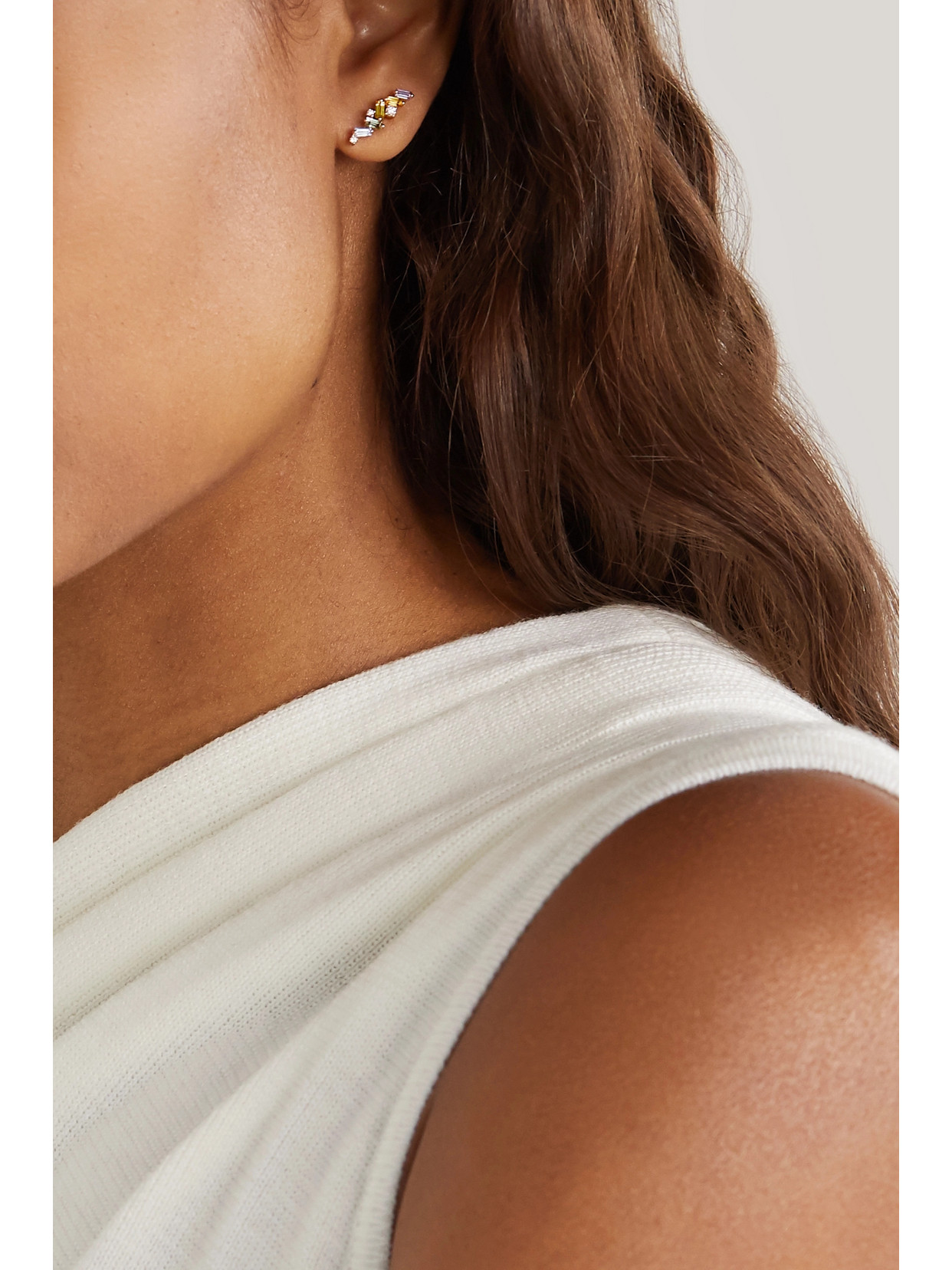 Suzanne Kalan 18-karat Rose Gold, Sapphire And Diamond Earrings In Gold