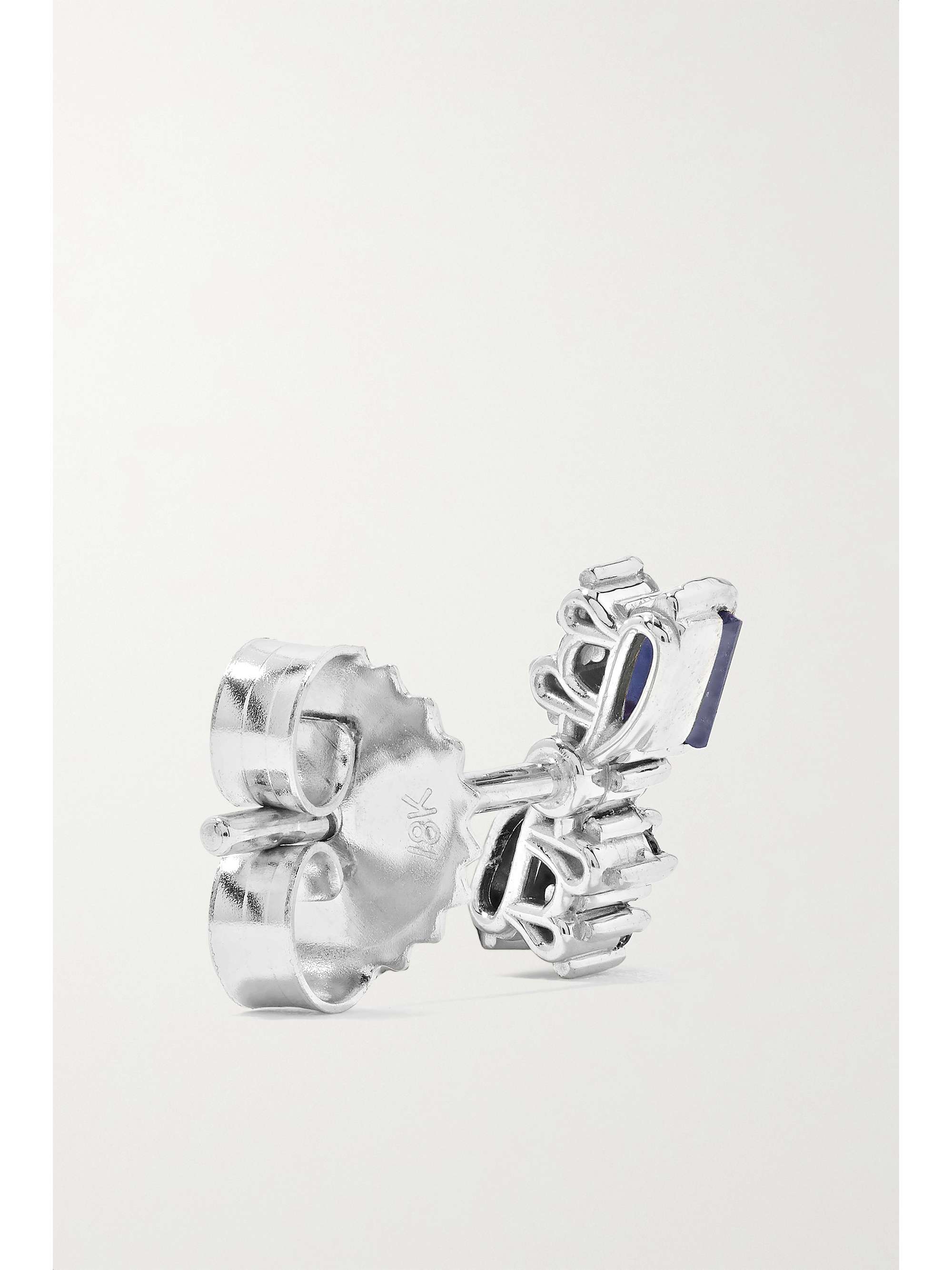 SUZANNE KALAN 18-karat white gold, sapphire and diamond earrings