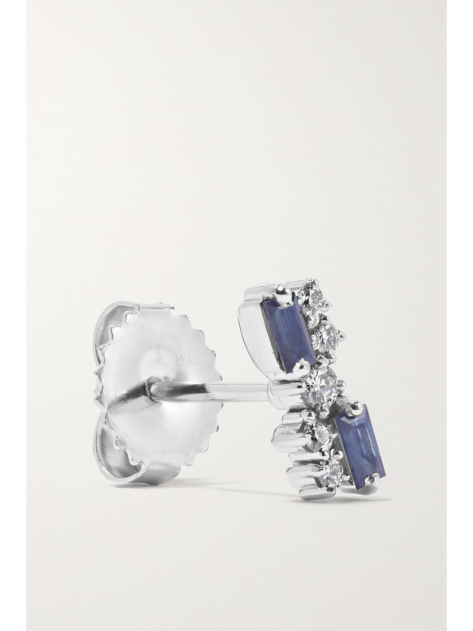 SUZANNE KALAN 18-karat white gold, sapphire and diamond earrings