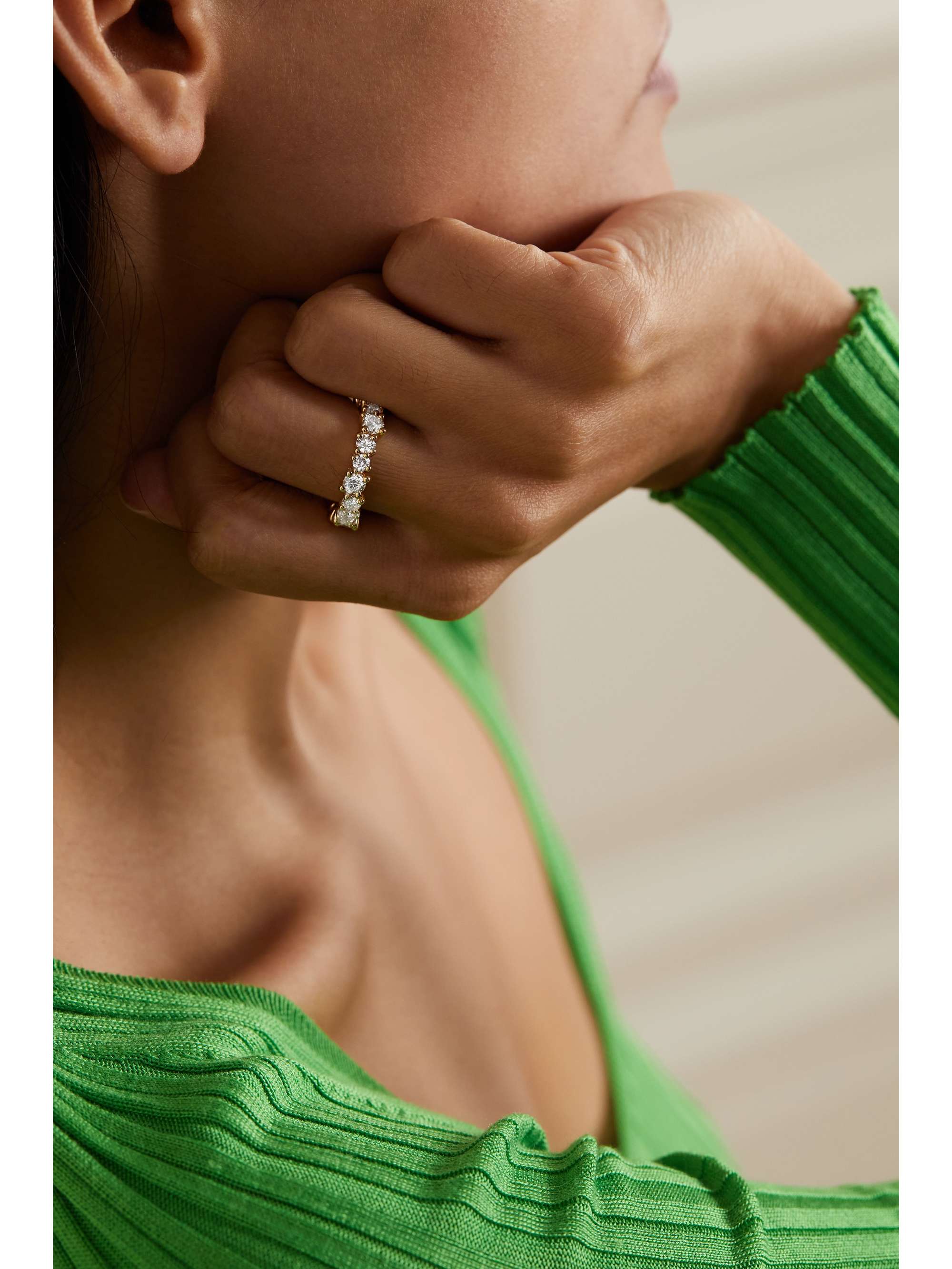 SUZANNE KALAN Eternity 18-karat gold diamond ring