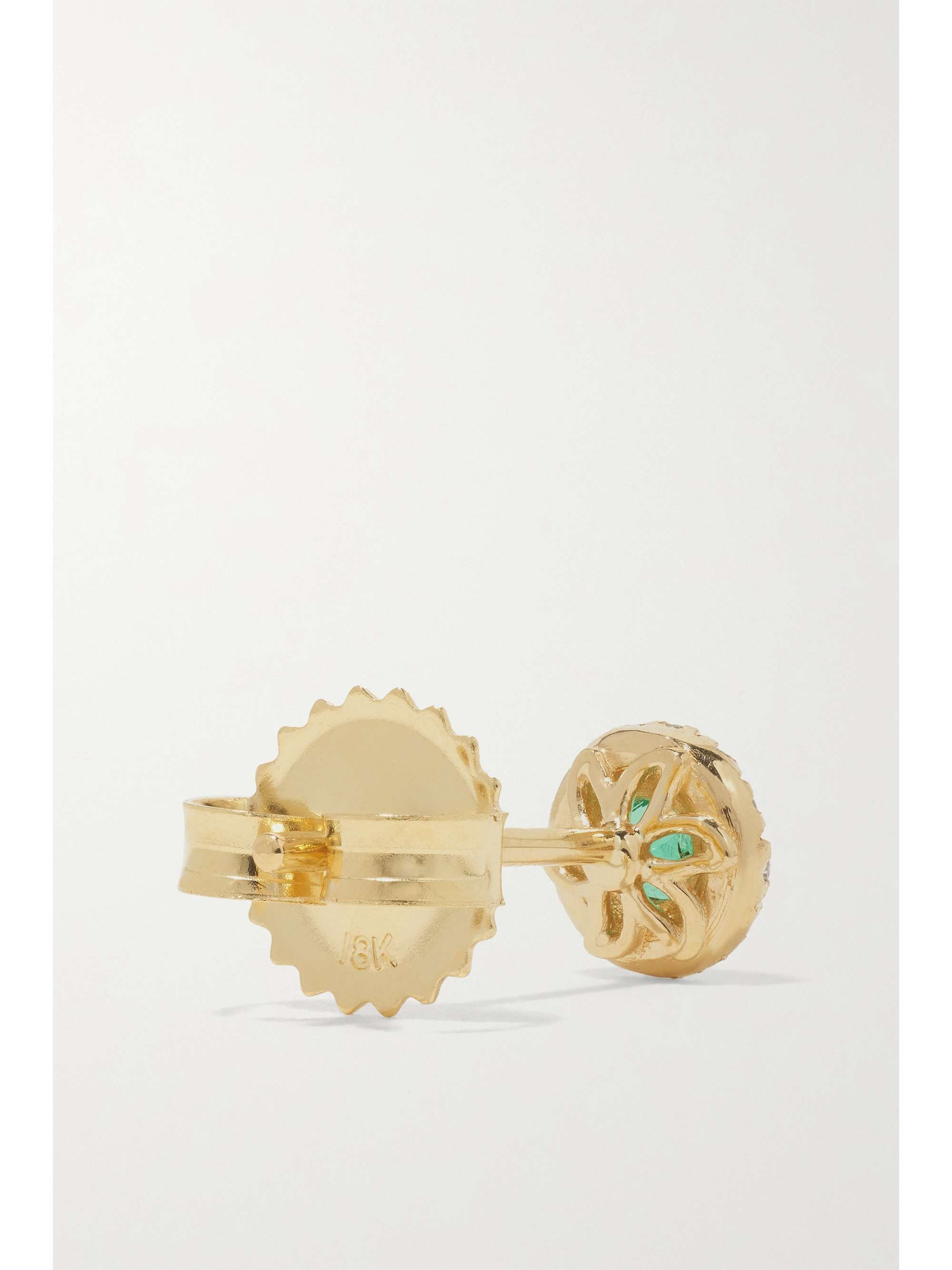 SUZANNE KALAN 18-karat gold, emerald and diamond earrings