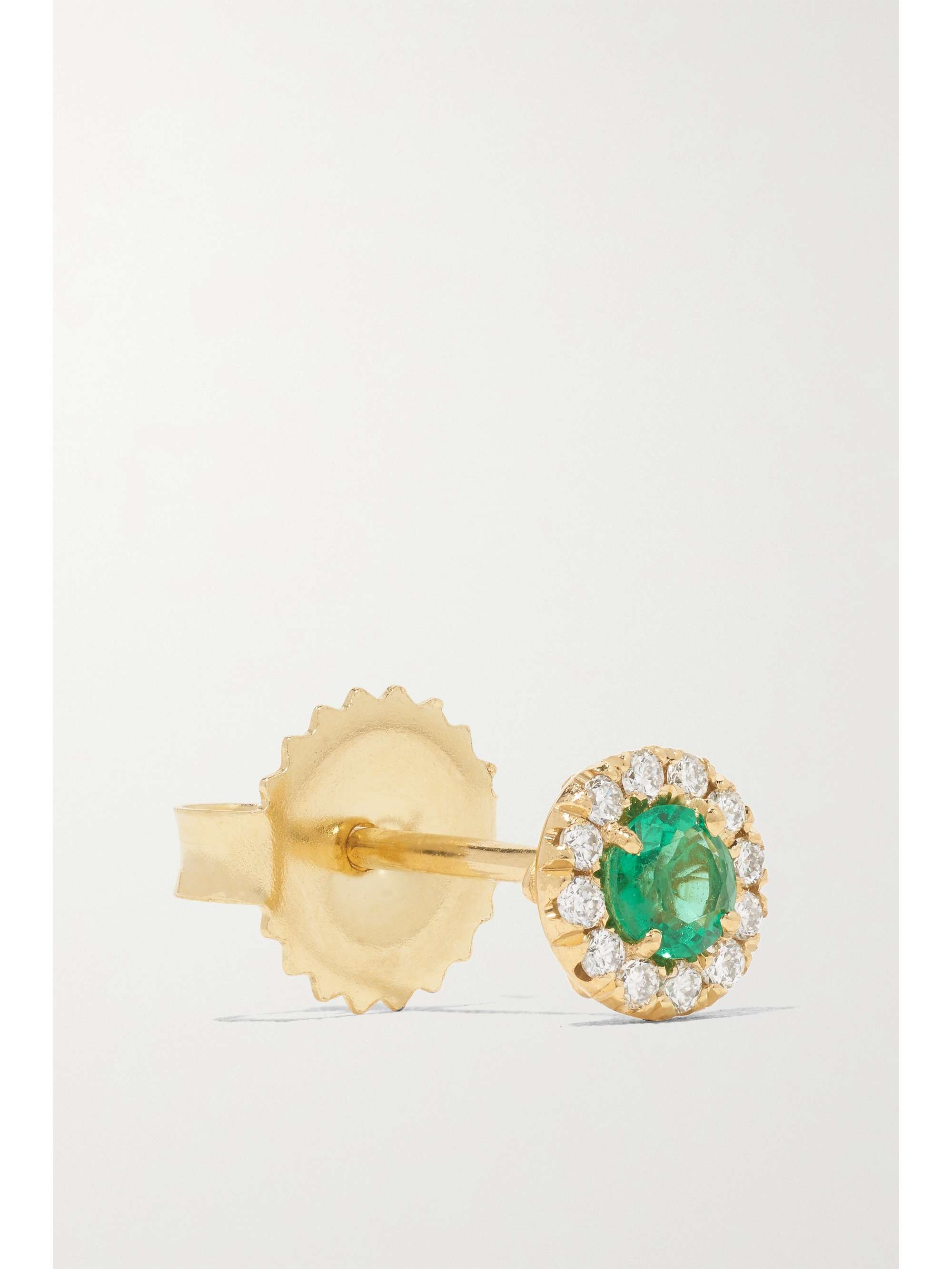 SUZANNE KALAN 18-karat gold, emerald and diamond earrings