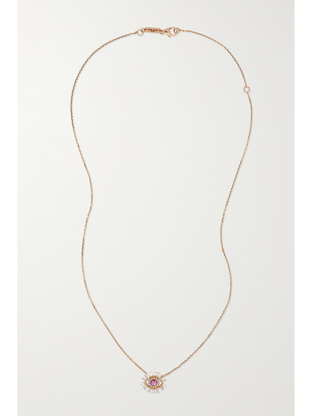 Shop Suzanne Kalan 18-karat Rose Gold, Diamond And Sapphire Necklace