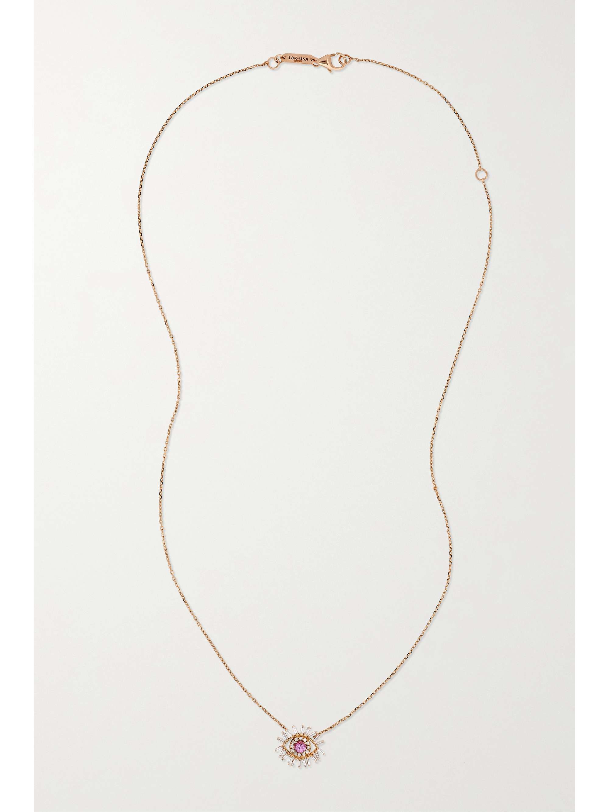 SUZANNE KALAN Evil Eye 18-karat gold, sapphire and diamond necklace