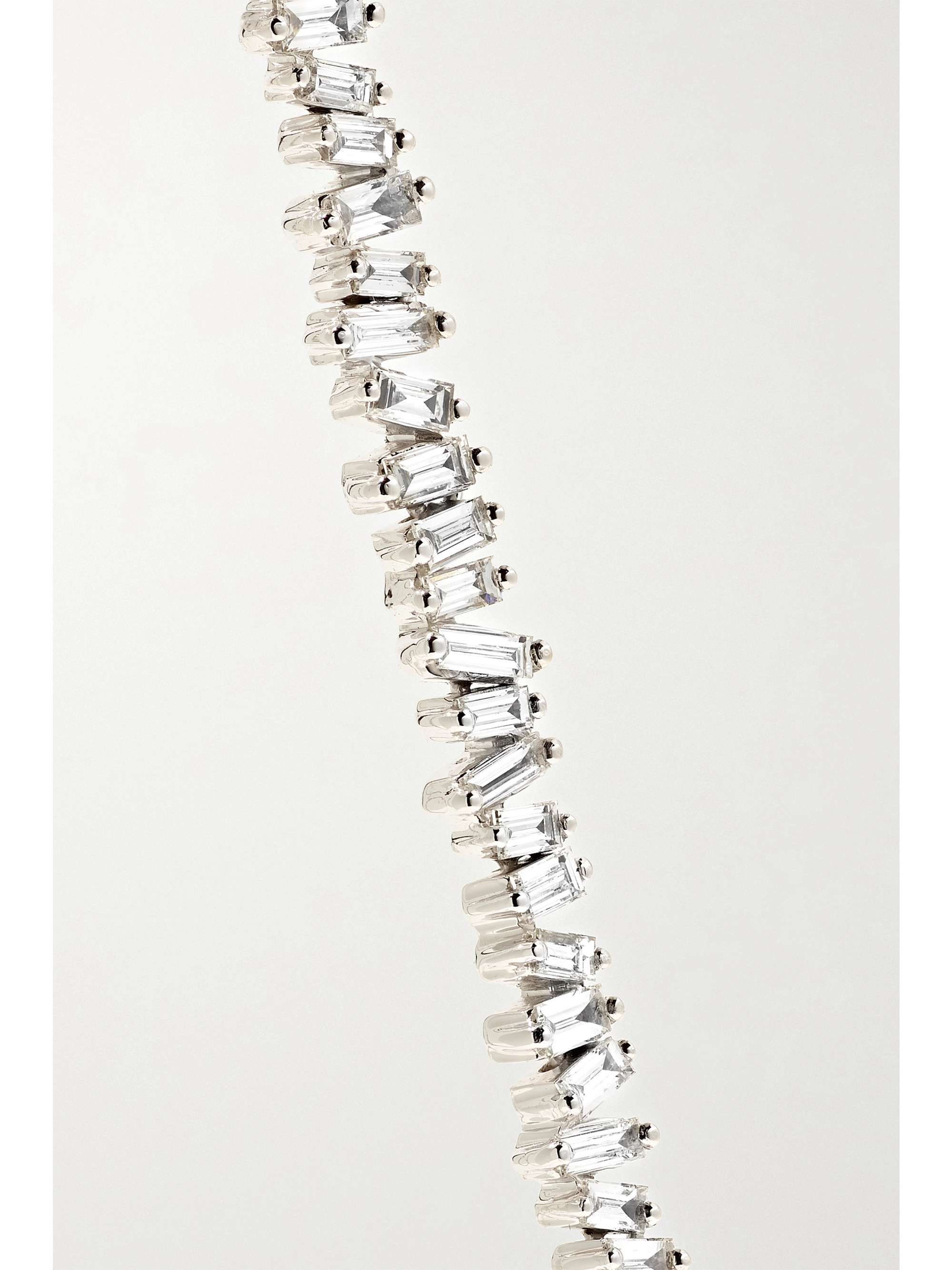 SUZANNE KALAN 18-karat white gold diamond necklace