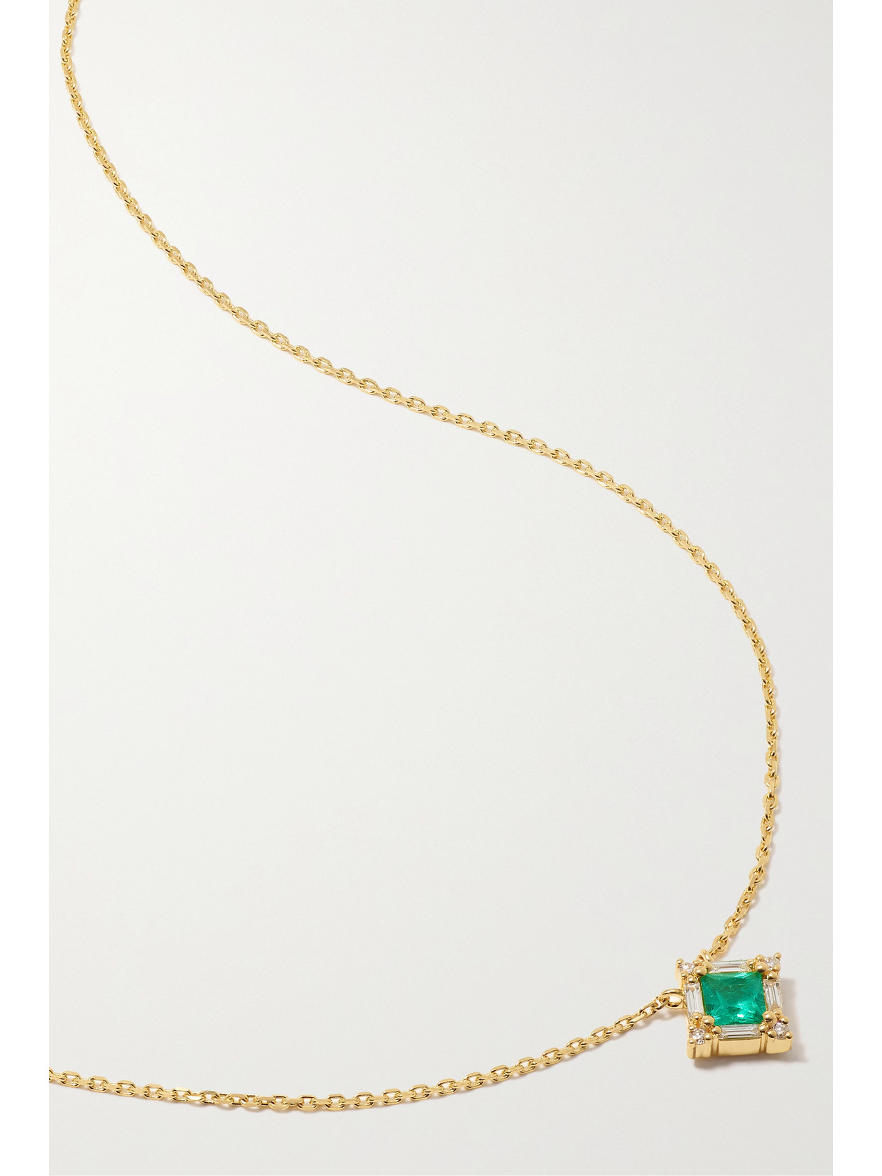 Suzanne Kalan 18-karat , Emerald And Diamond Necklace