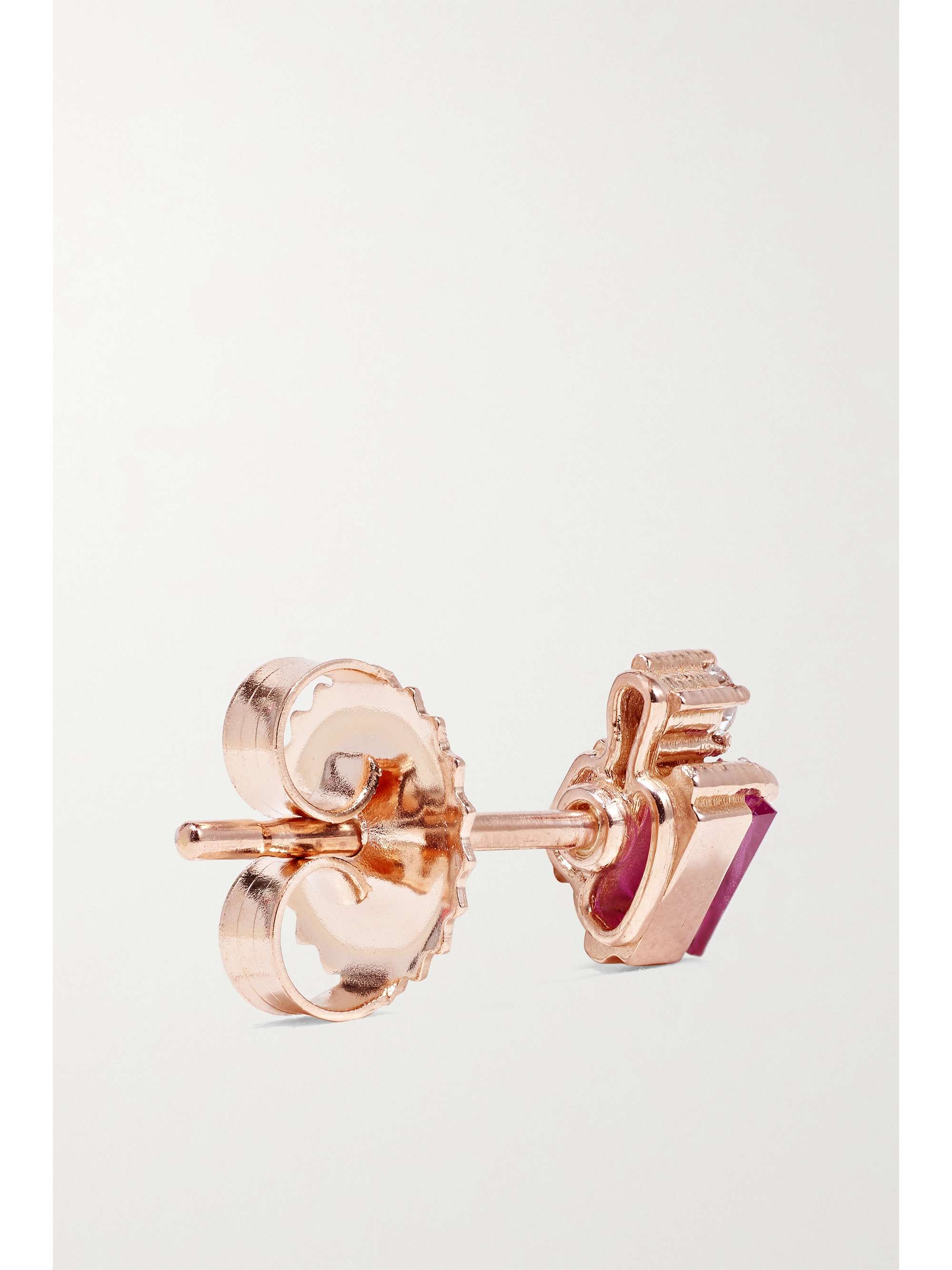 SUZANNE KALAN 18-karat rose gold, diamond and sapphire earrings