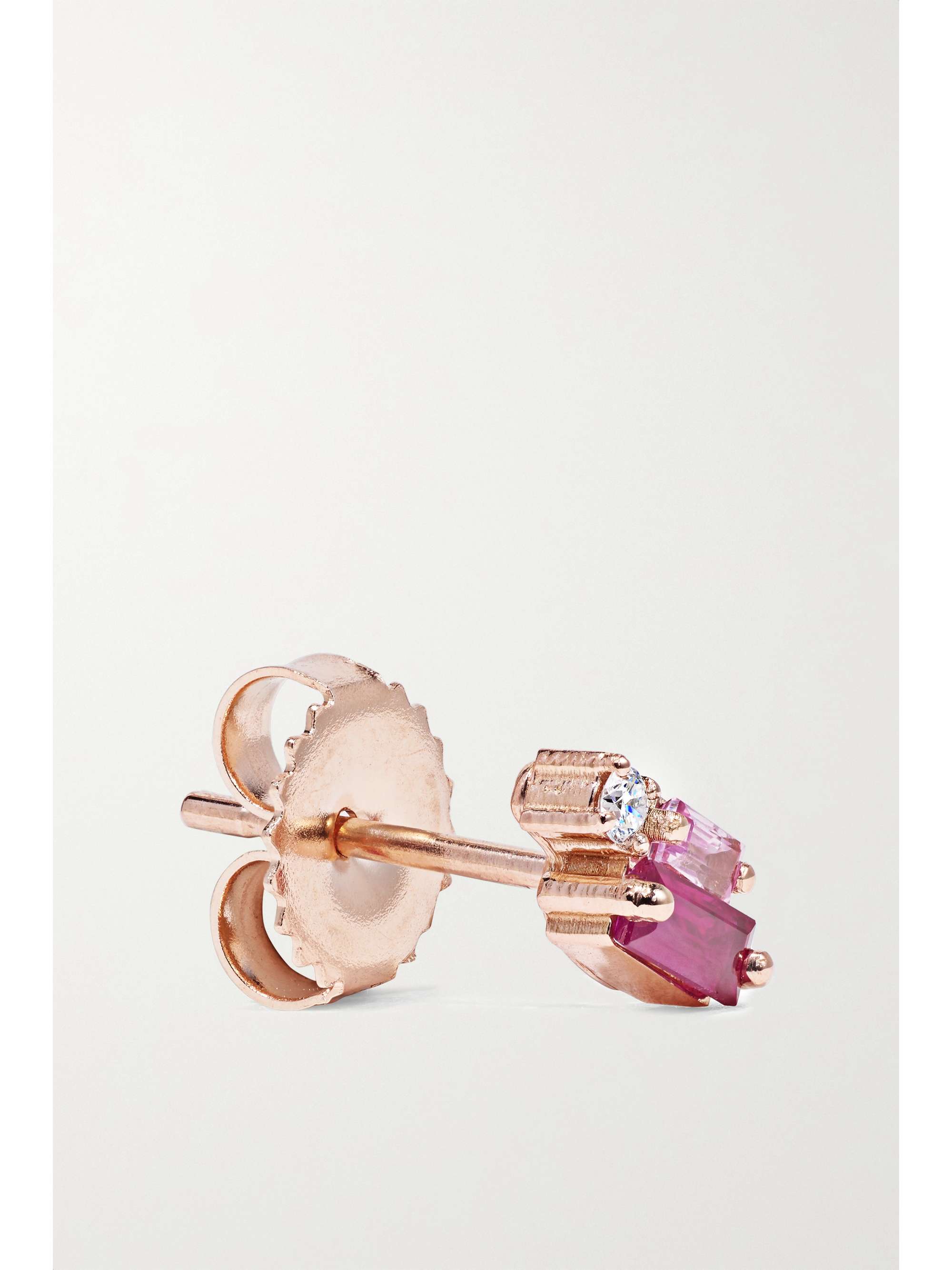 SUZANNE KALAN 18-karat rose gold, diamond and sapphire earrings