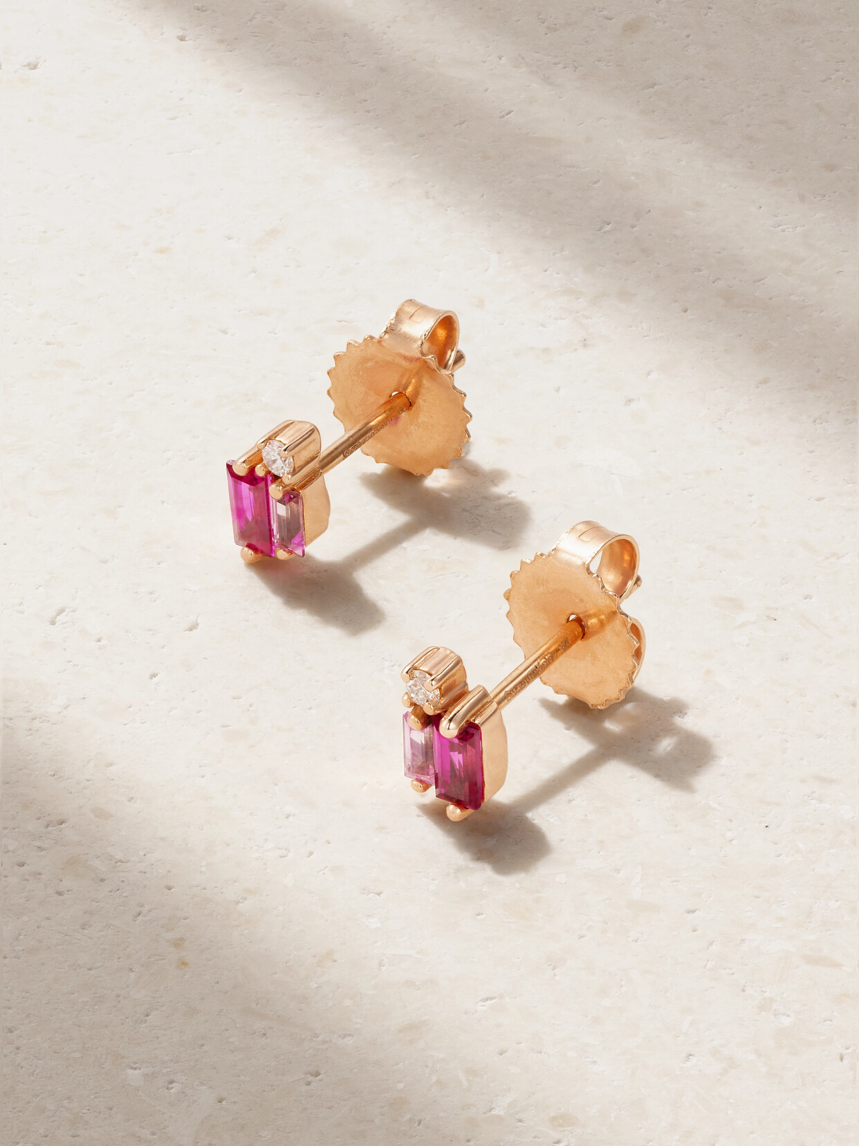 Suzanne Kalan - 18-karat Rose Gold, Diamond And Sapphire Earrings - One size