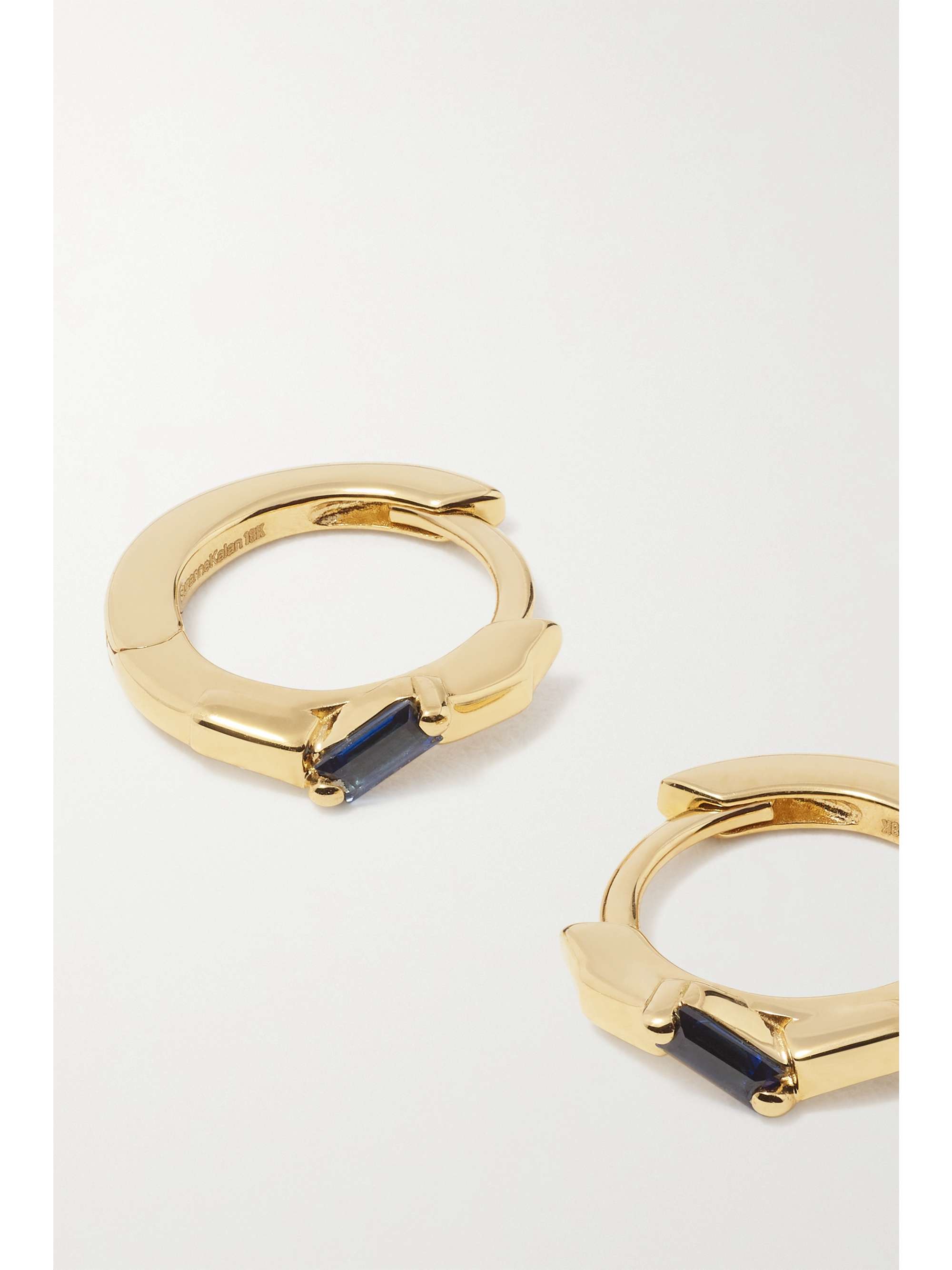SUZANNE KALAN 18-karat gold sapphire hoop earrings