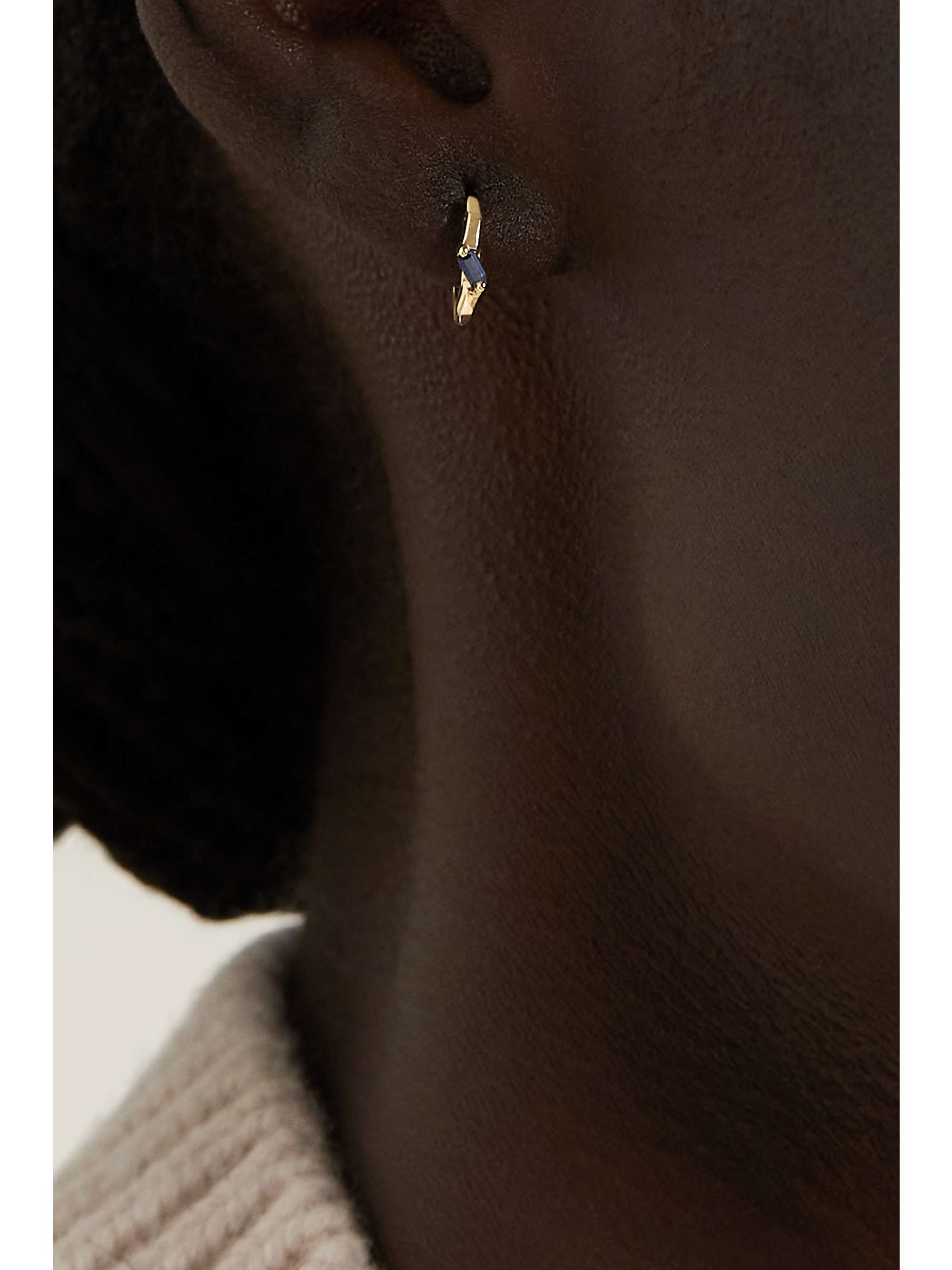SUZANNE KALAN 18-karat gold sapphire hoop earrings
