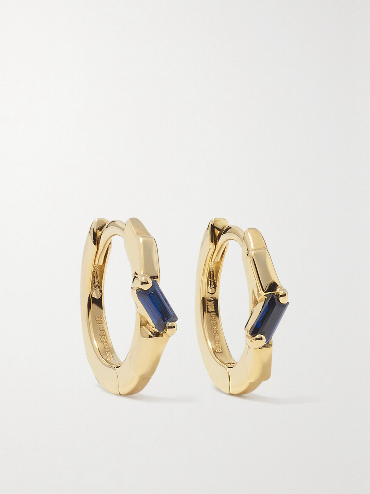 Suzanne Kalan 18-karat Gold Sapphire Hoop Earrings