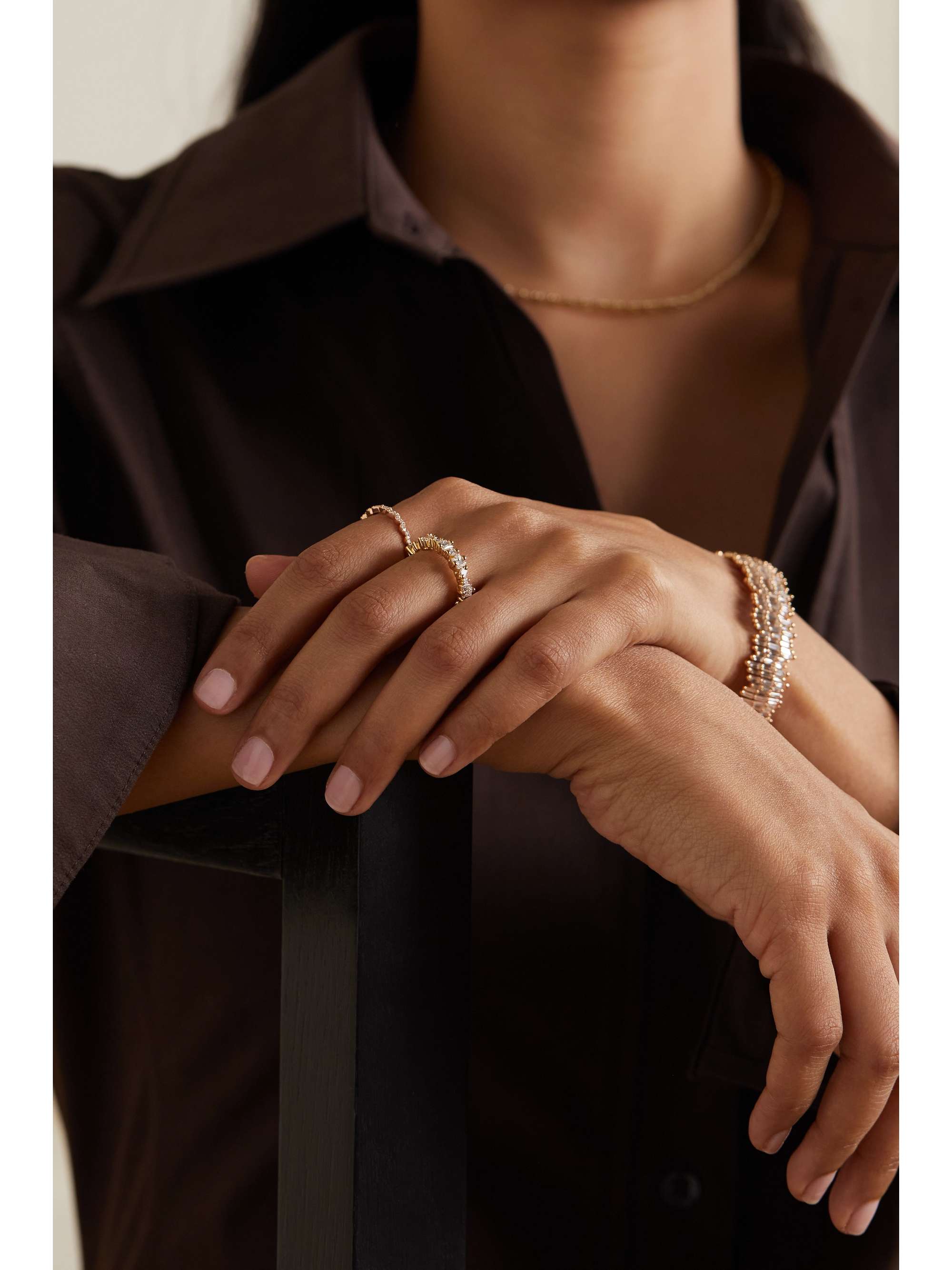SUZANNE KALAN Eternity 18-karat gold diamond ring
