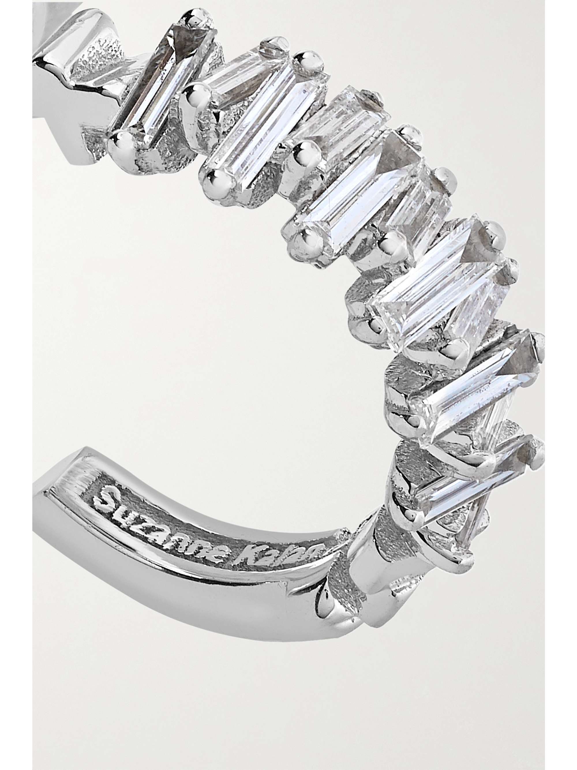 SUZANNE KALAN 18-karat white gold diamond earrings