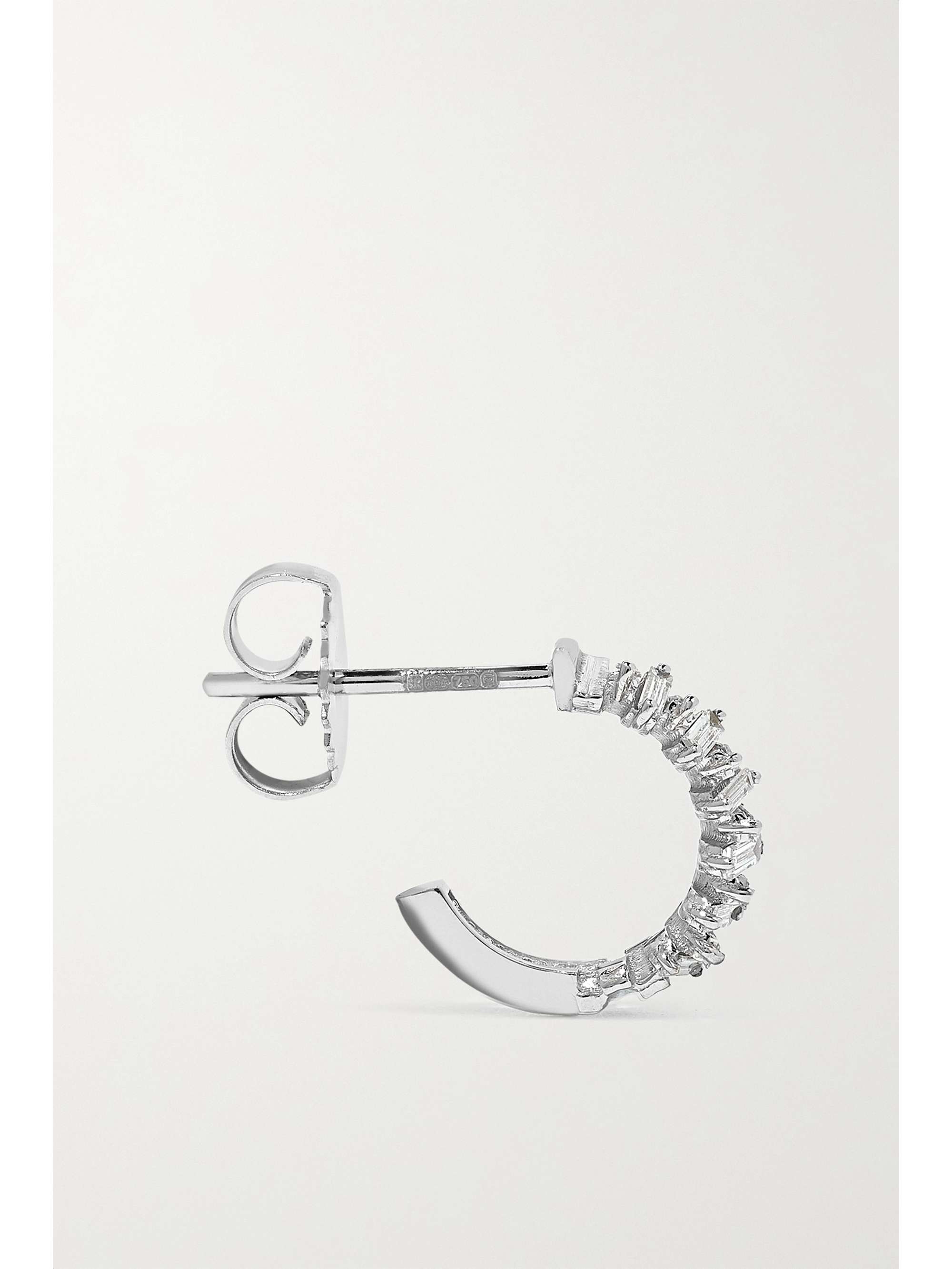 SUZANNE KALAN 18-karat white gold diamond earrings