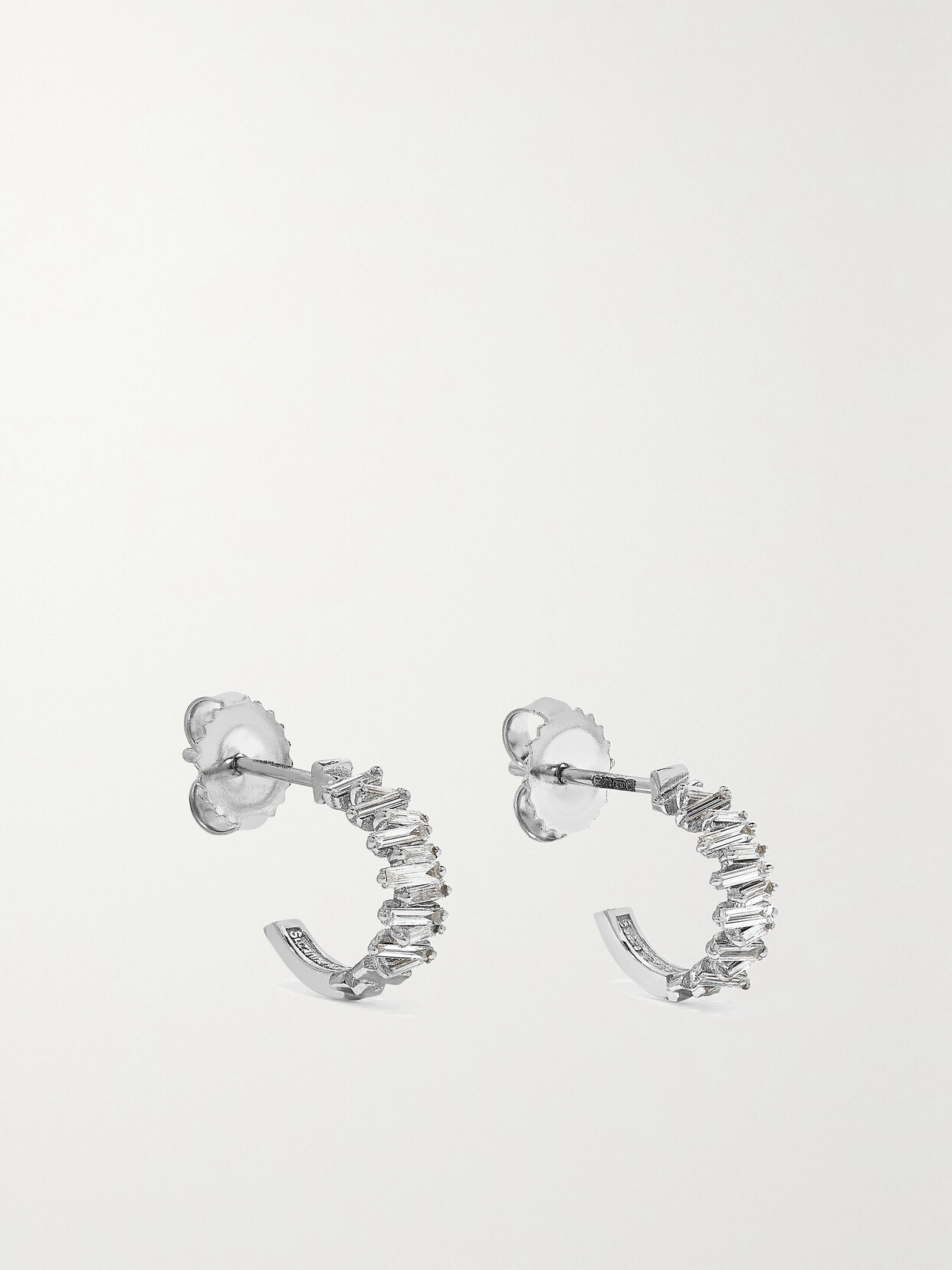 Suzanne Kalan 18-karat White Gold Diamond Earrings