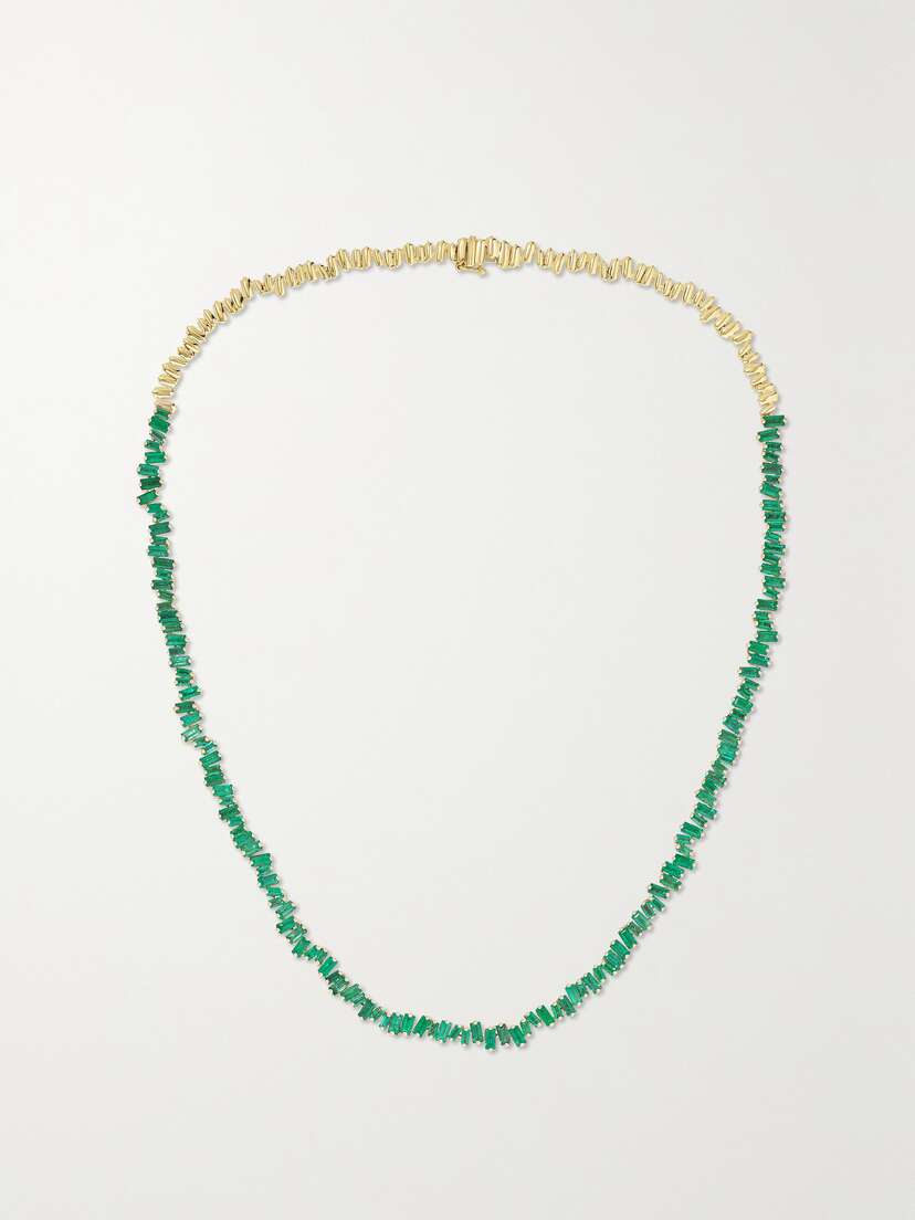 Suzanne Kalan 18-karat Gold Emerald Necklace
