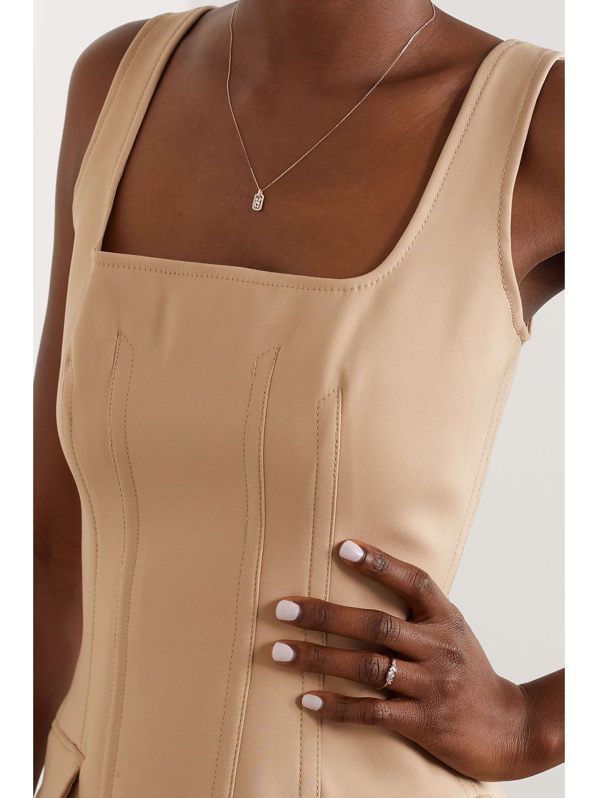 SUZANNE KALAN 18-karat rose gold diamond necklace