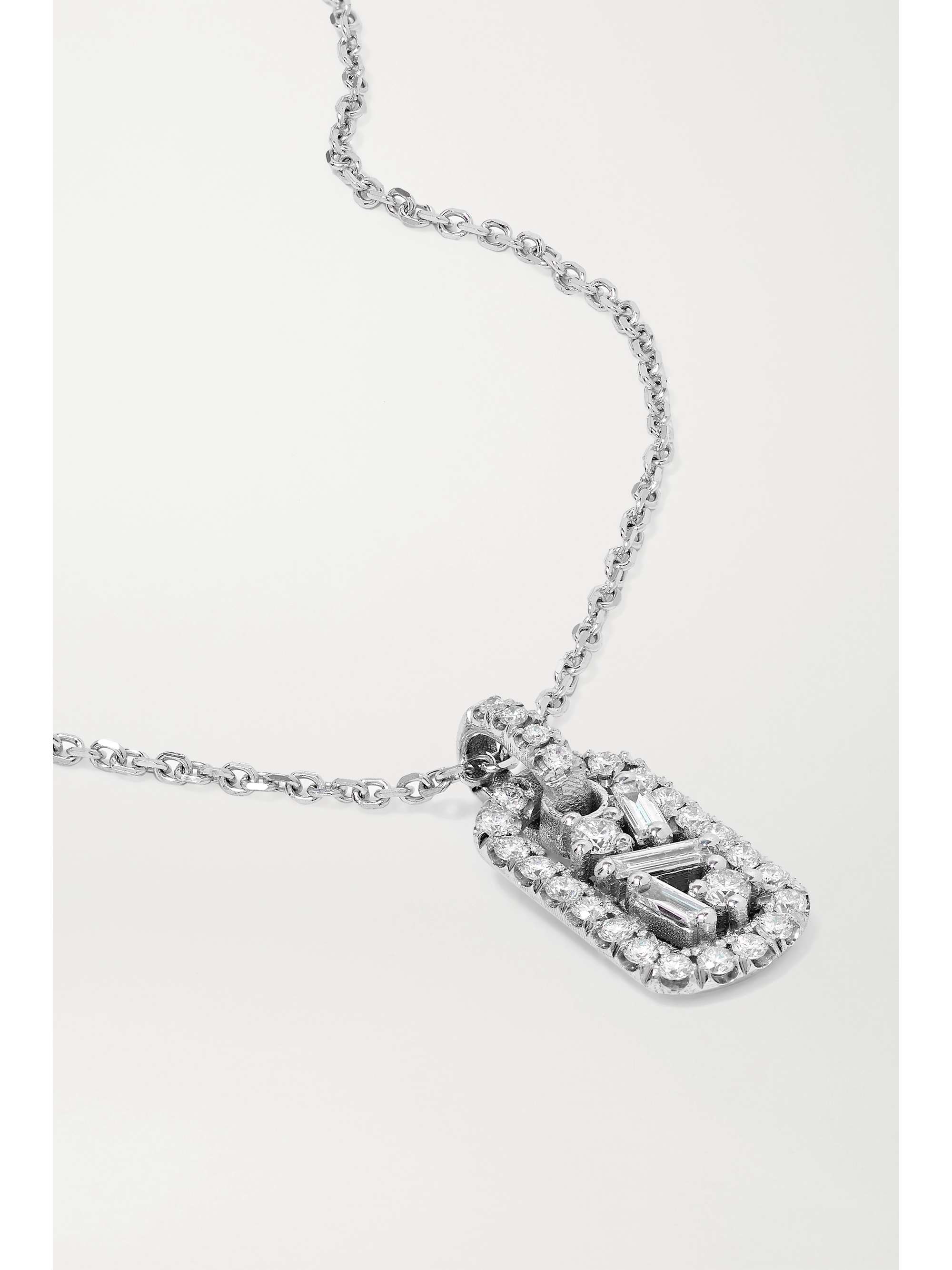 SUZANNE KALAN 18-karat white gold diamond necklace