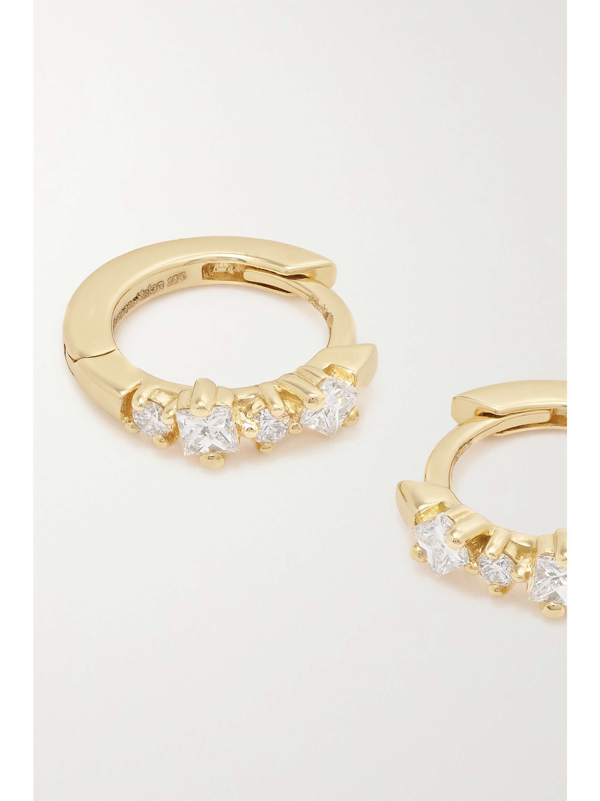SUZANNE KALAN 18-karat gold diamond hoop earrings