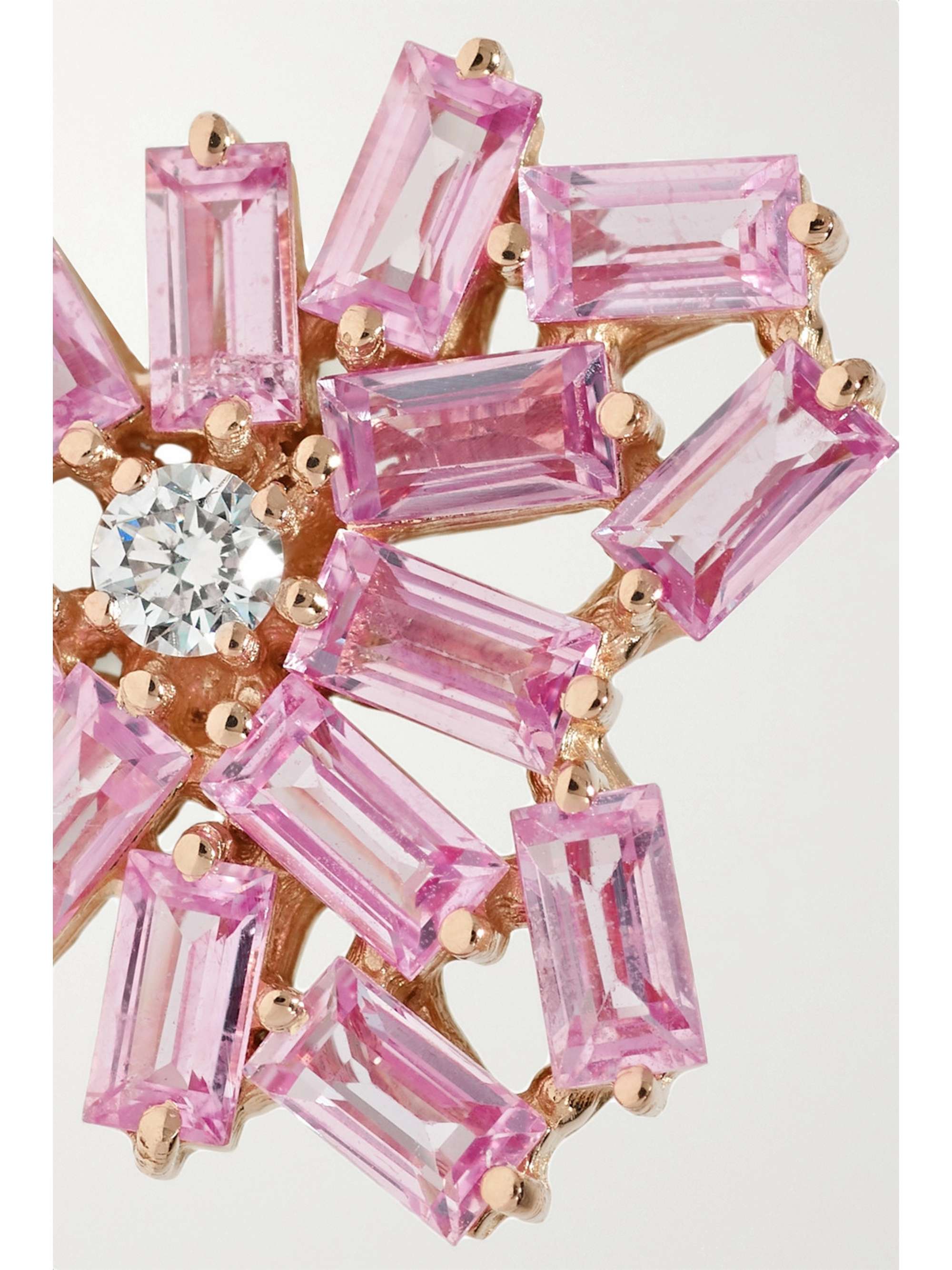 SUZANNE KALAN 18-karat rose gold, sapphire and diamond earrings