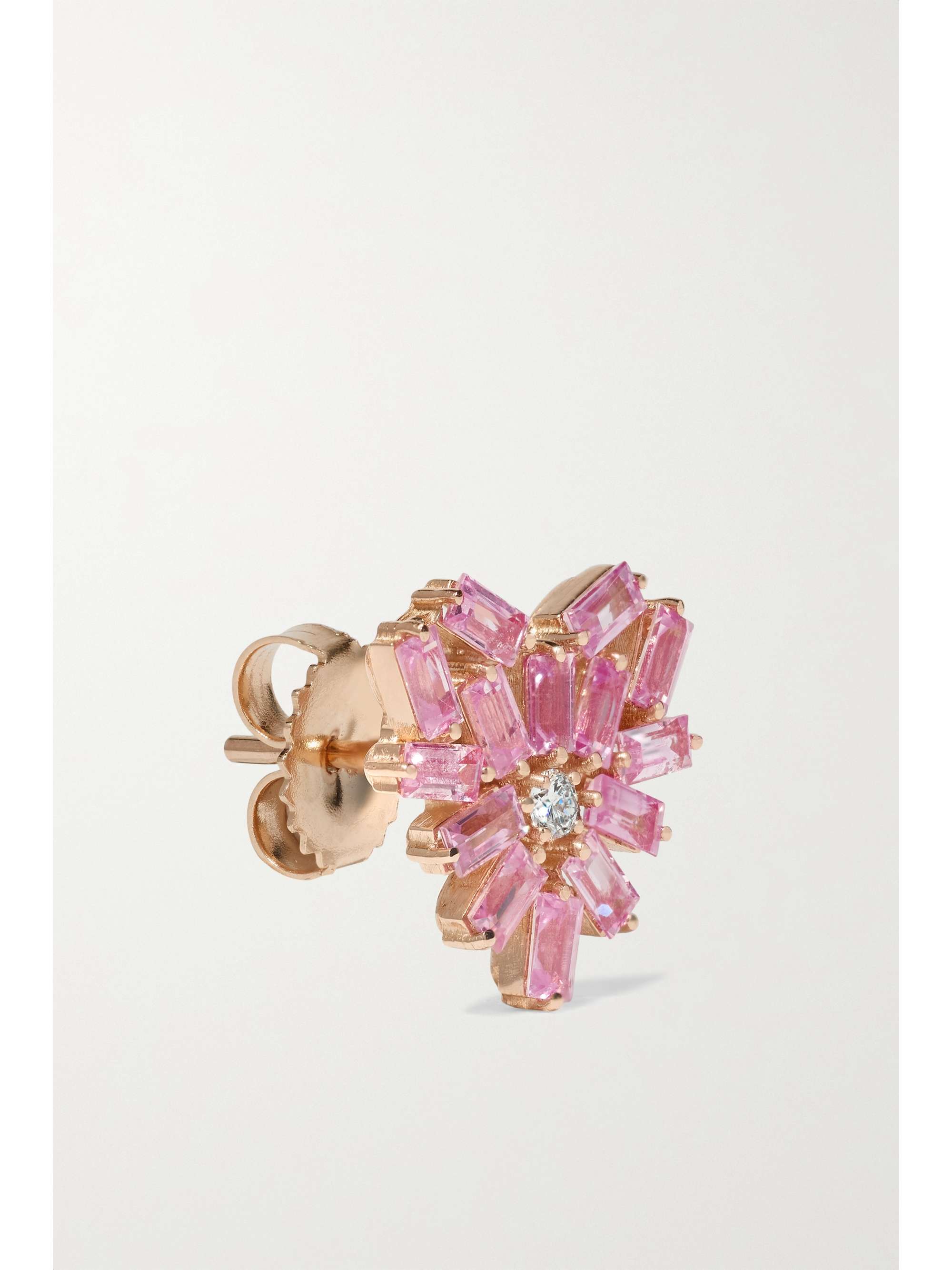 SUZANNE KALAN 18-karat rose gold, sapphire and diamond earrings
